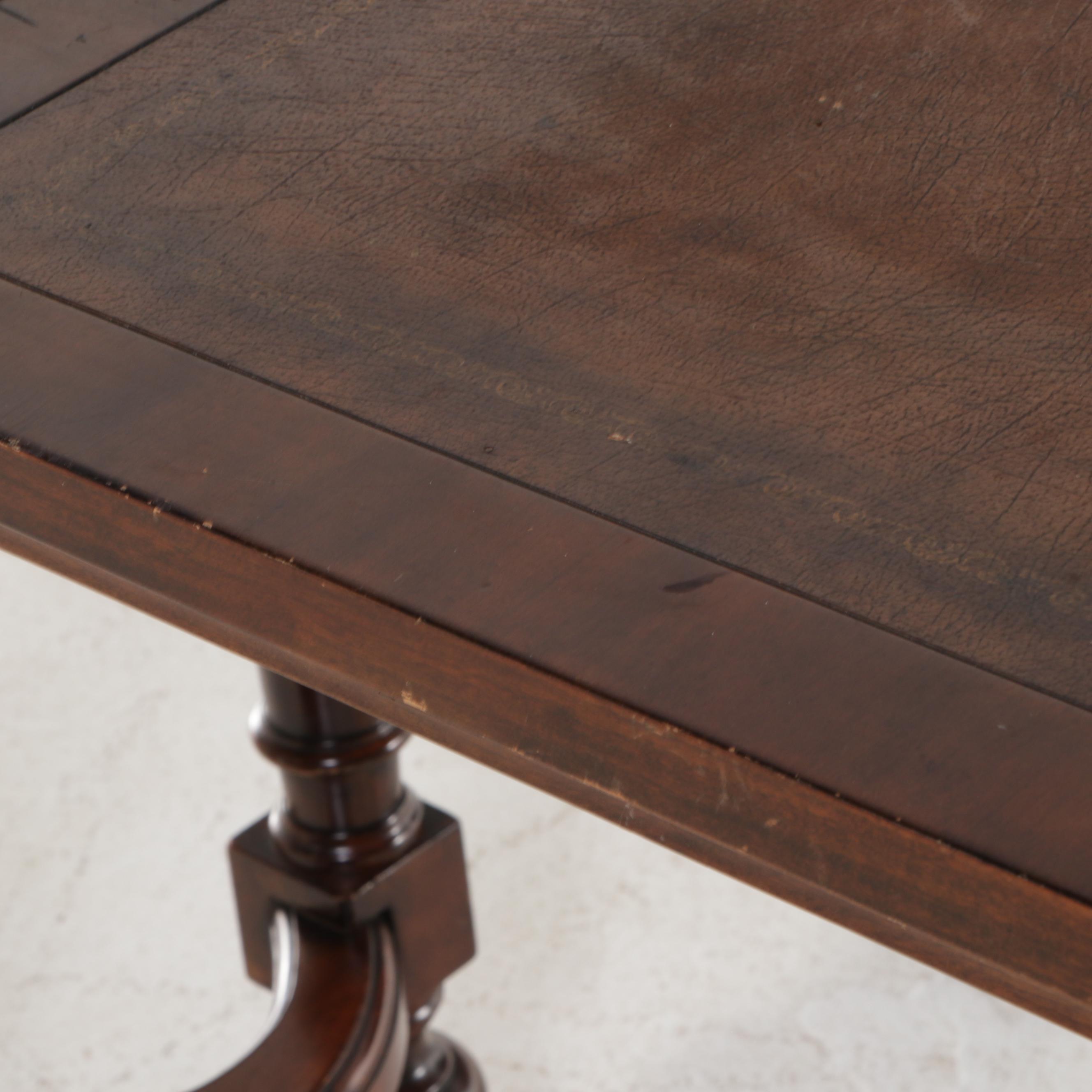 Jacobean Style Mahogany Finish Console Table