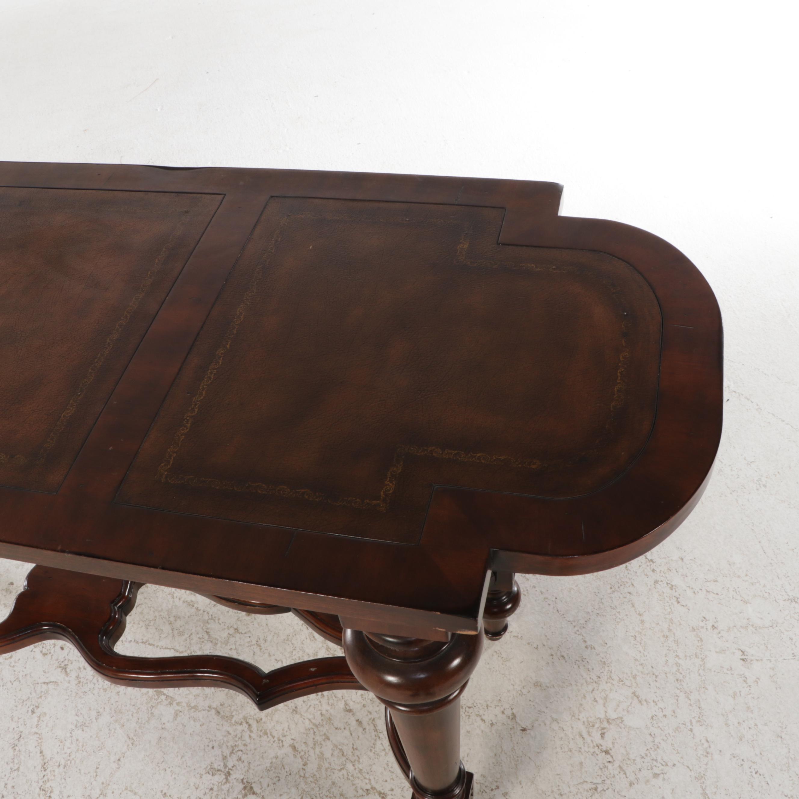 Jacobean Style Mahogany Finish Console Table