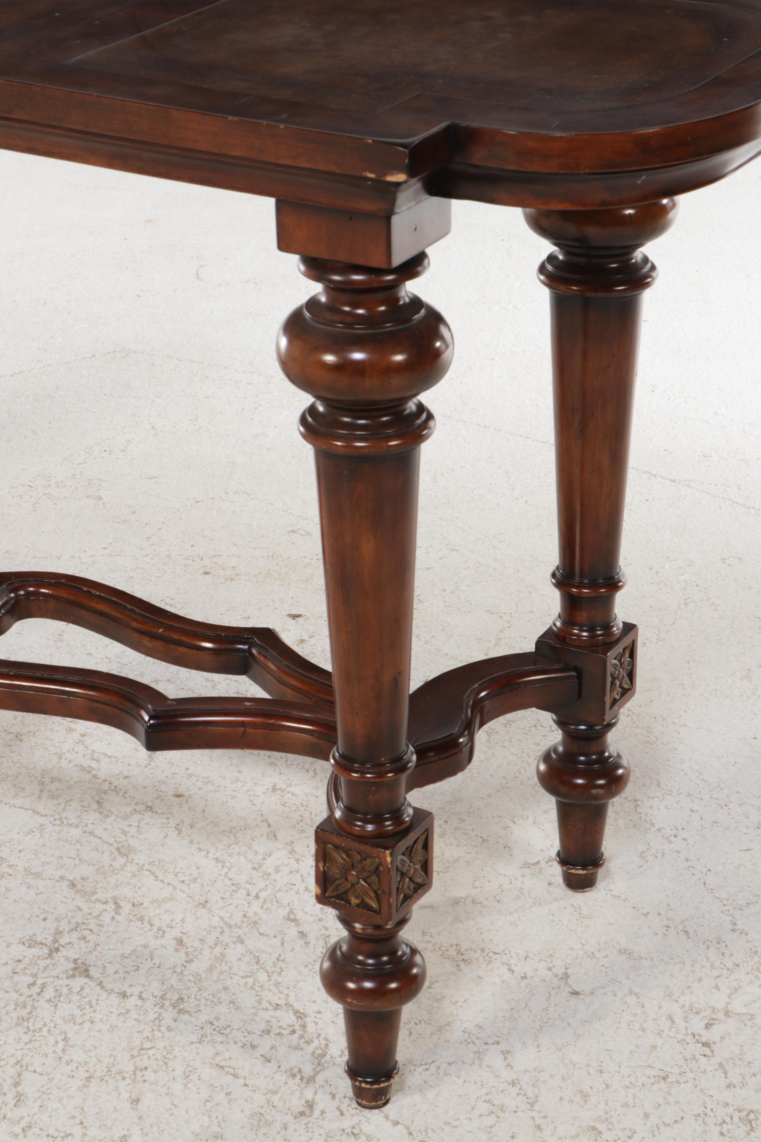 Jacobean Style Mahogany Finish Console Table