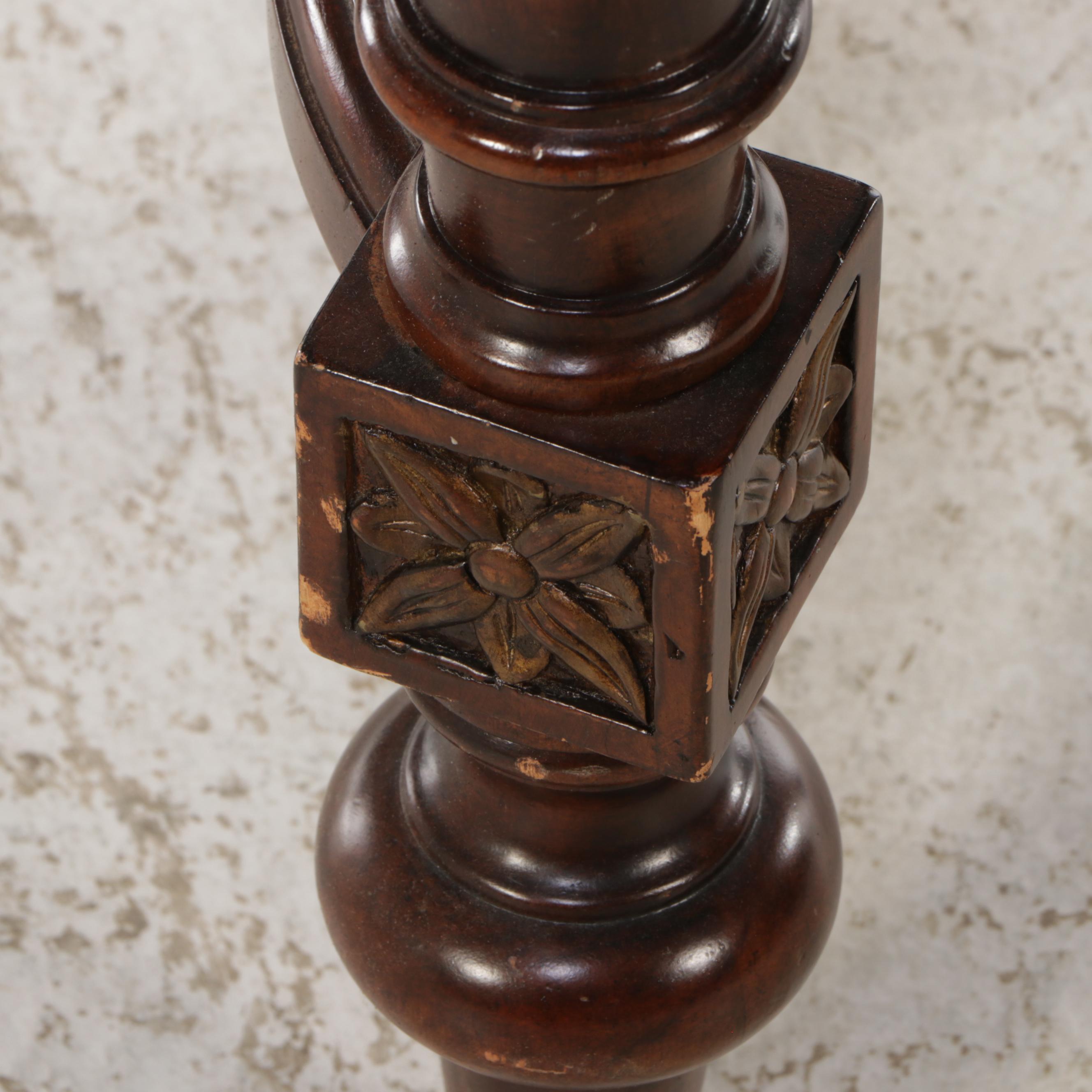 Jacobean Style Mahogany Finish Console Table