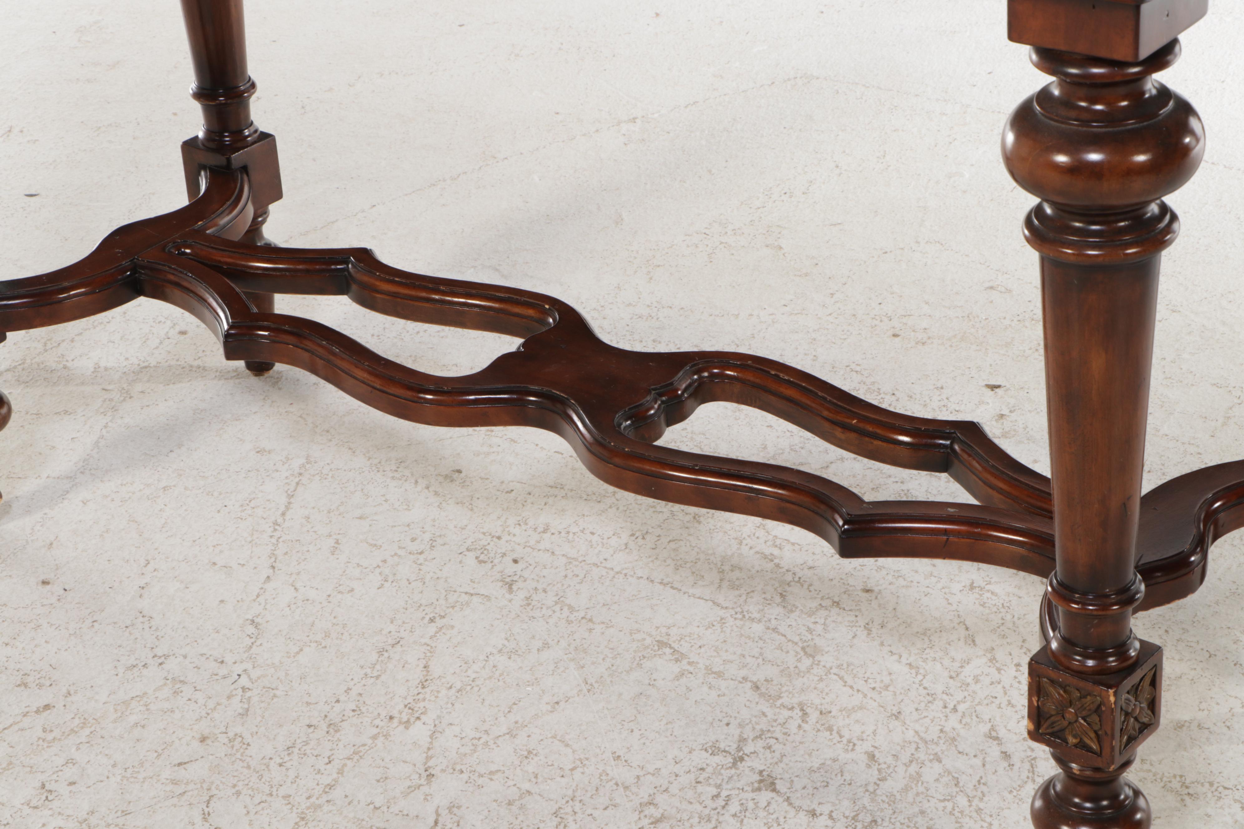 Jacobean Style Mahogany Finish Console Table