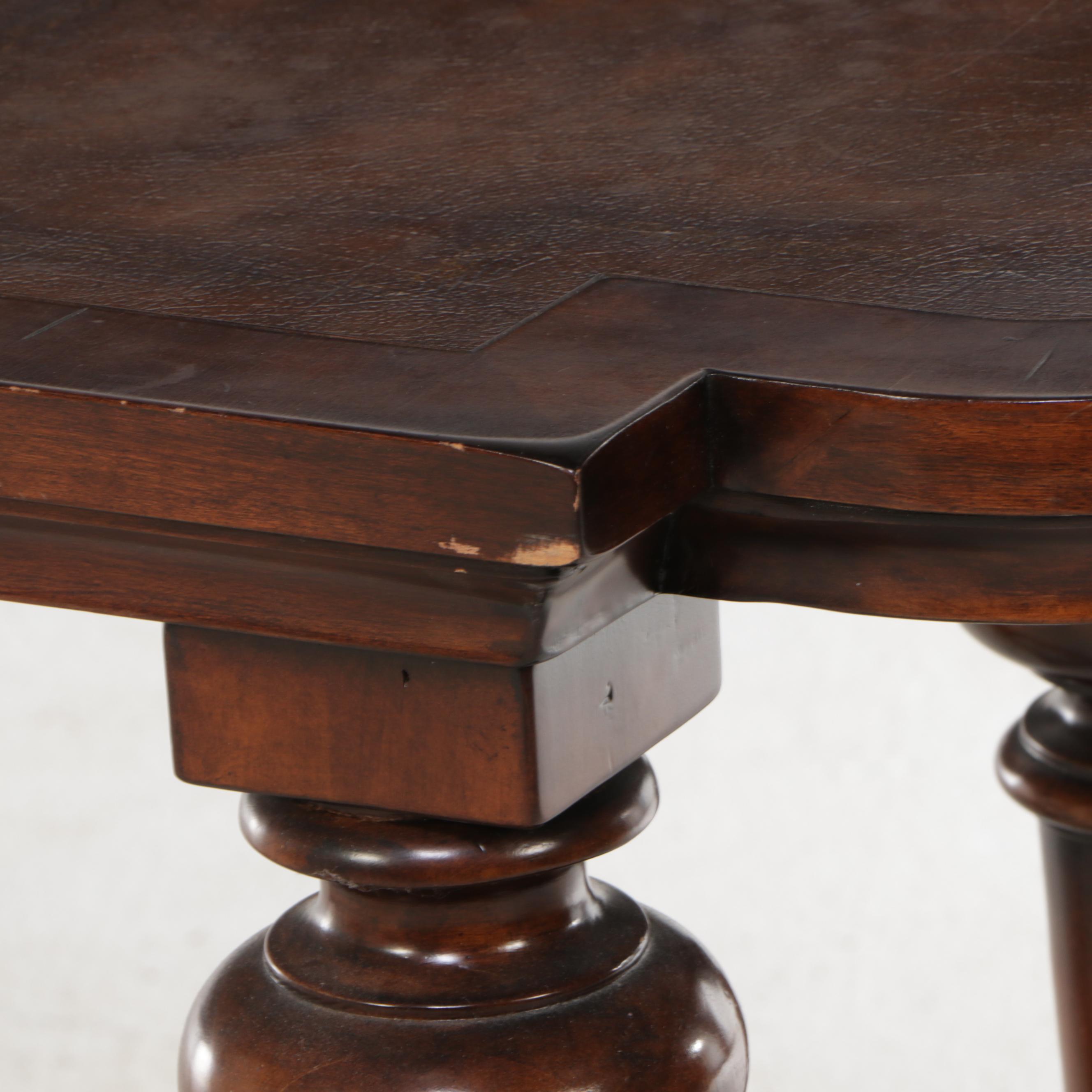 Jacobean Style Mahogany Finish Console Table