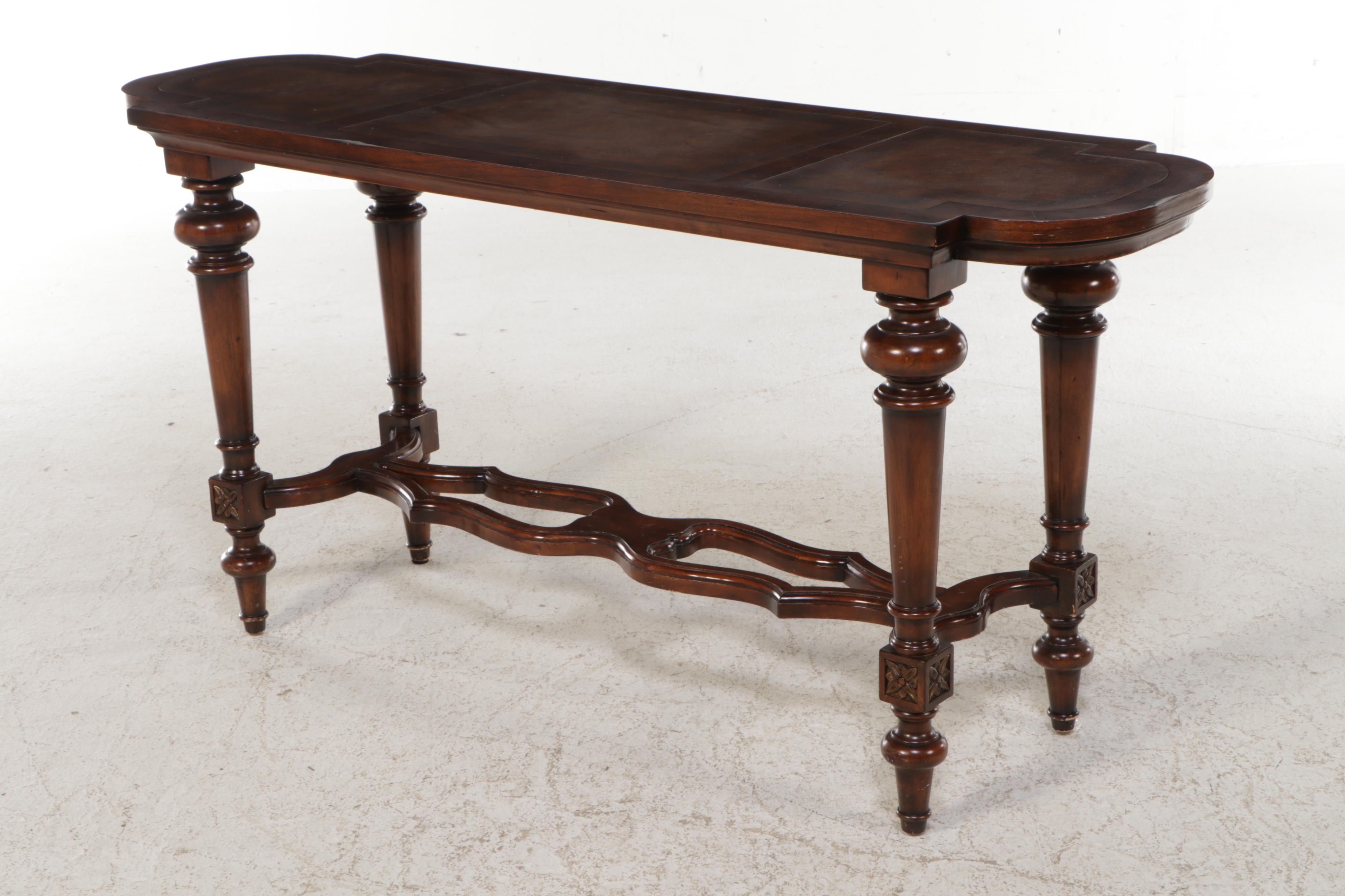Jacobean Style Mahogany Finish Console Table