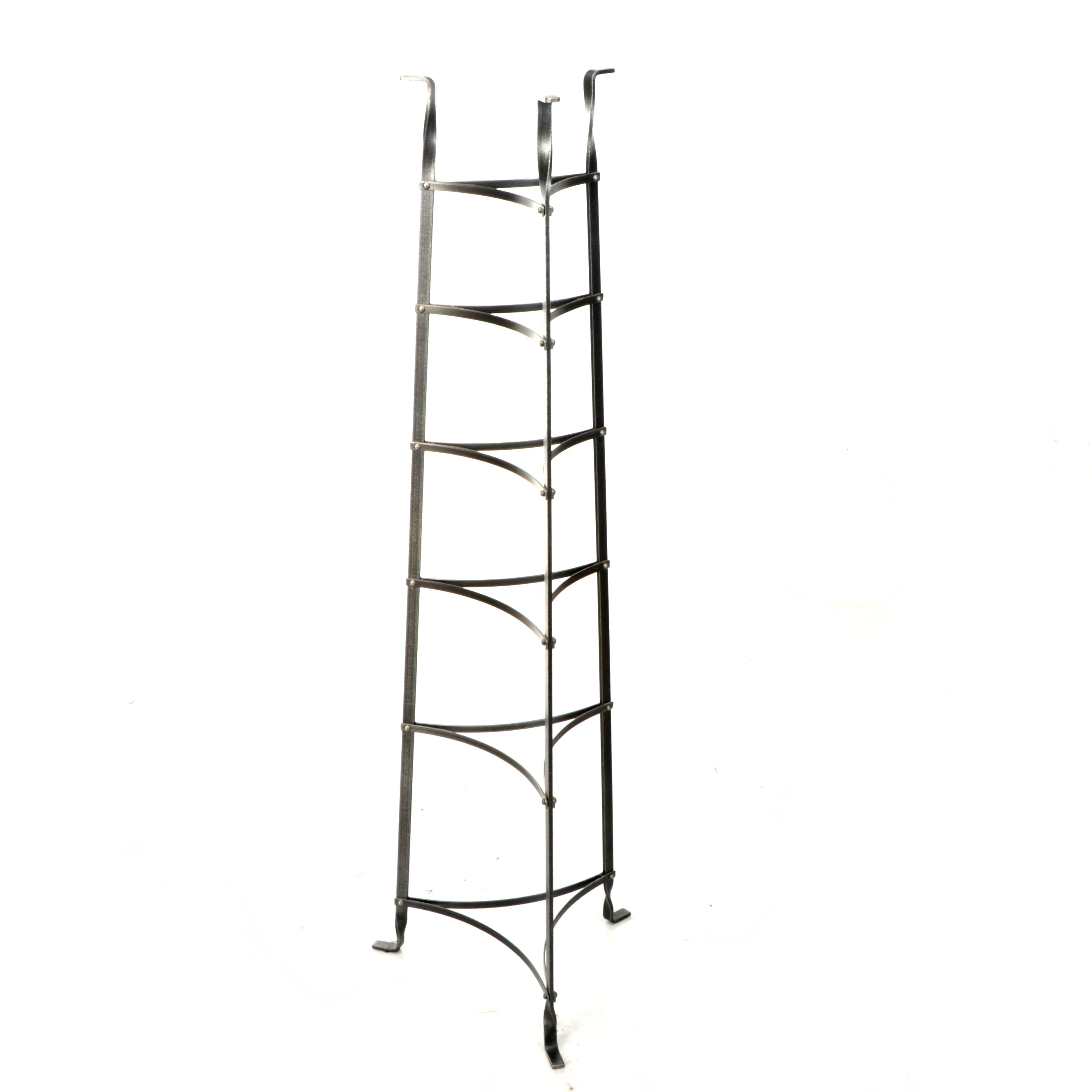 French Style Metal Tiered Corner Pot Rack