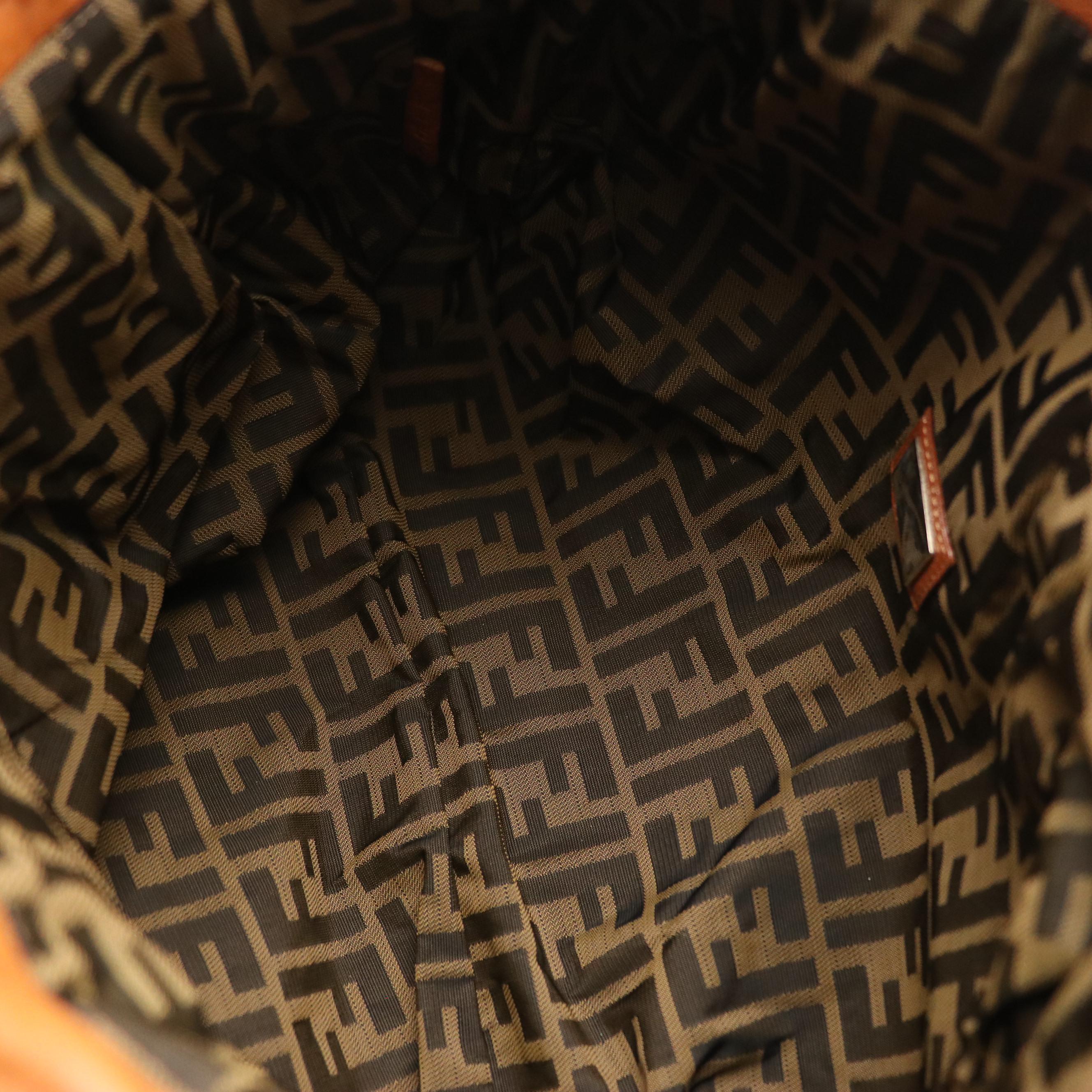 Fendi Spy Medium Hobo Bag in Dark Tan Pebbled Lambskin with Woven Handles