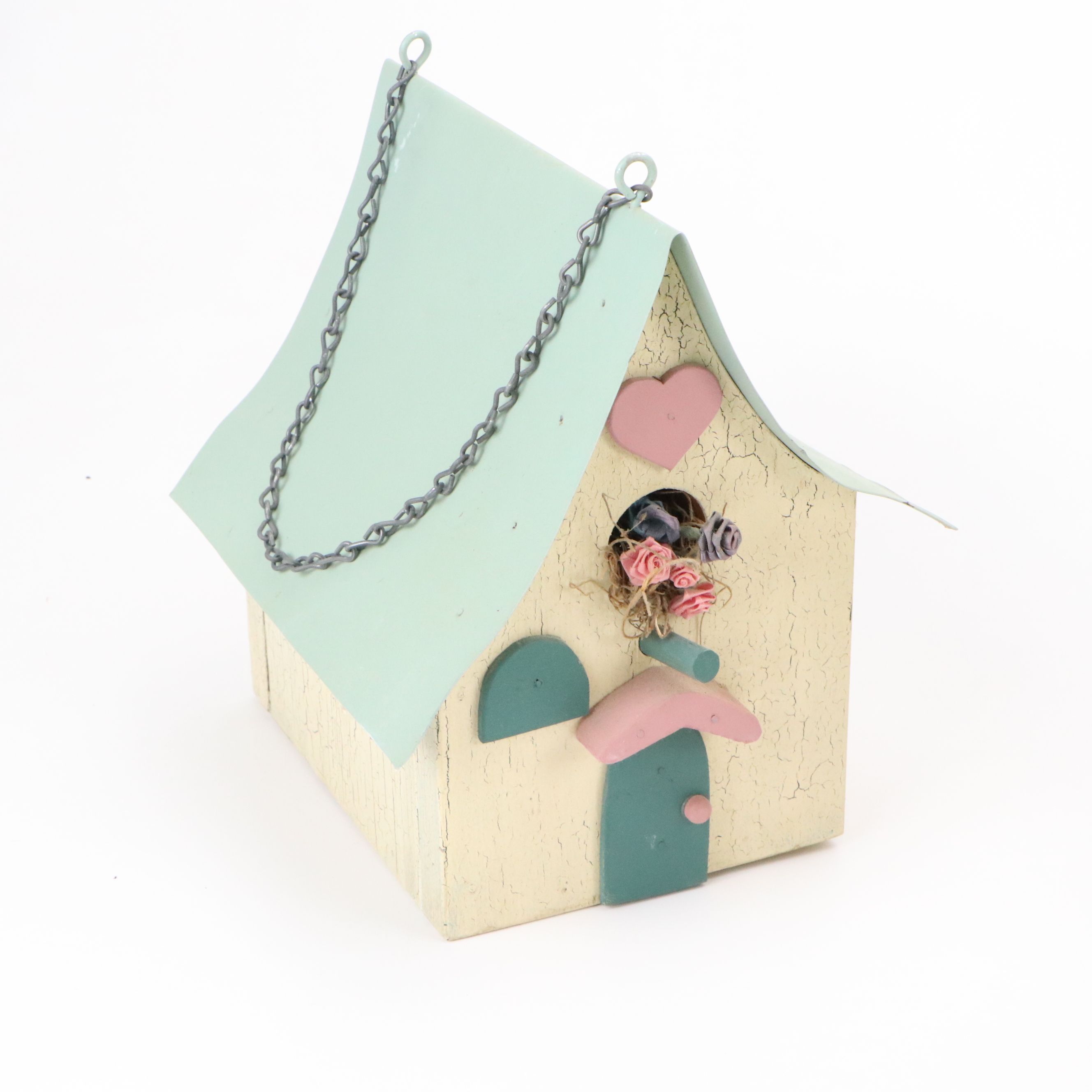 Paint-Decorated Wood Bird Houses and Decorative Accents