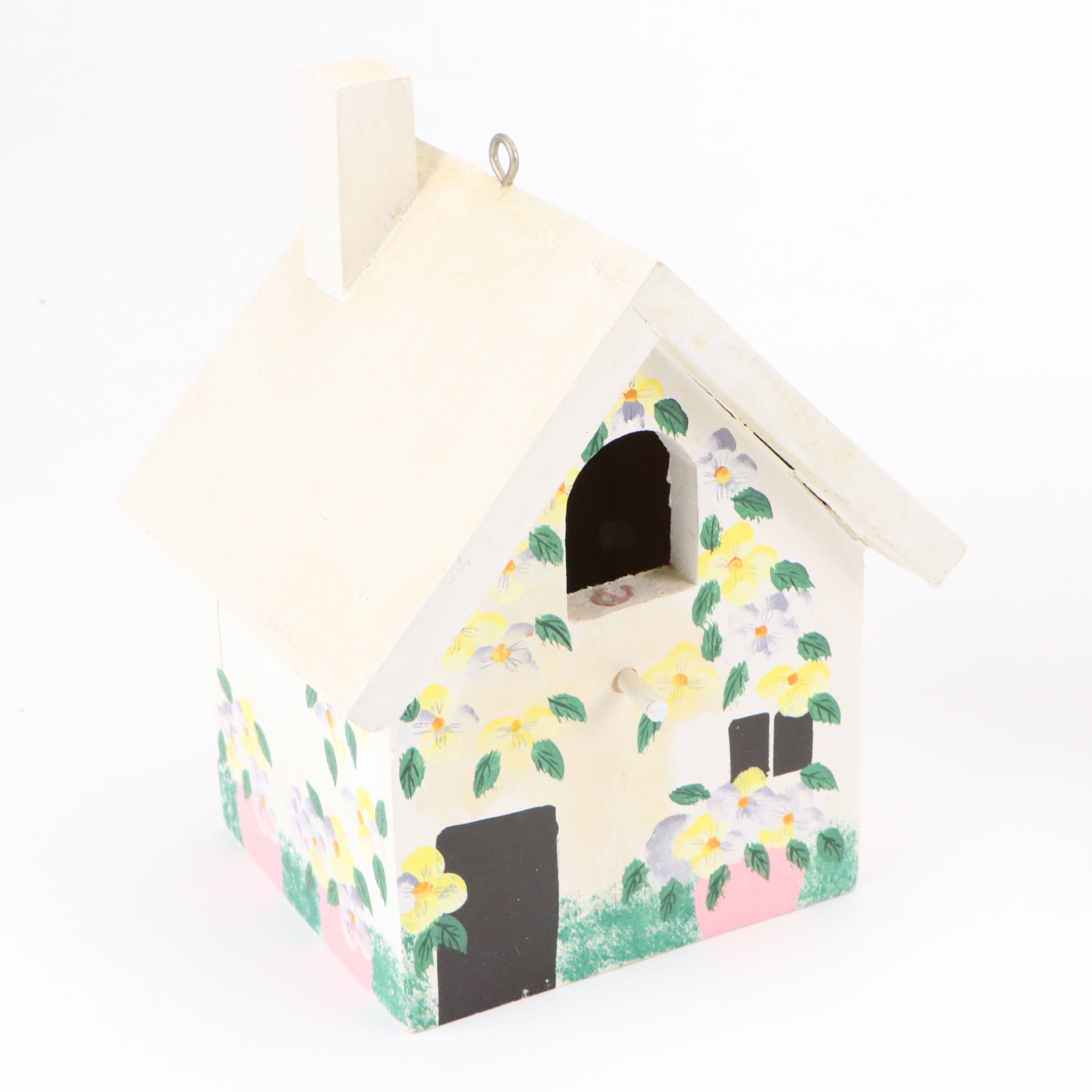 Paint-Decorated Wood Bird Houses and Decorative Accents