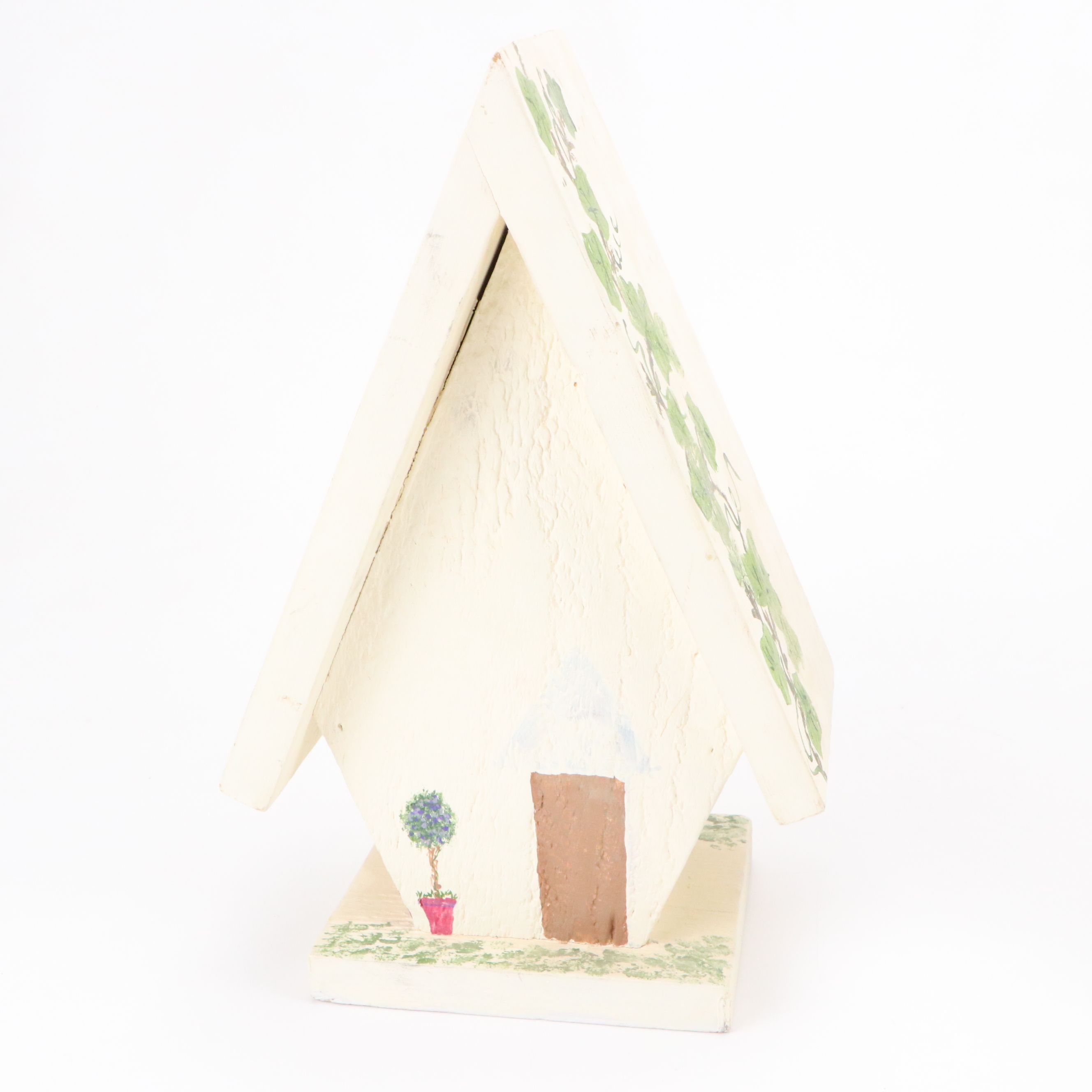 Paint-Decorated Wood Bird Houses and Decorative Accents