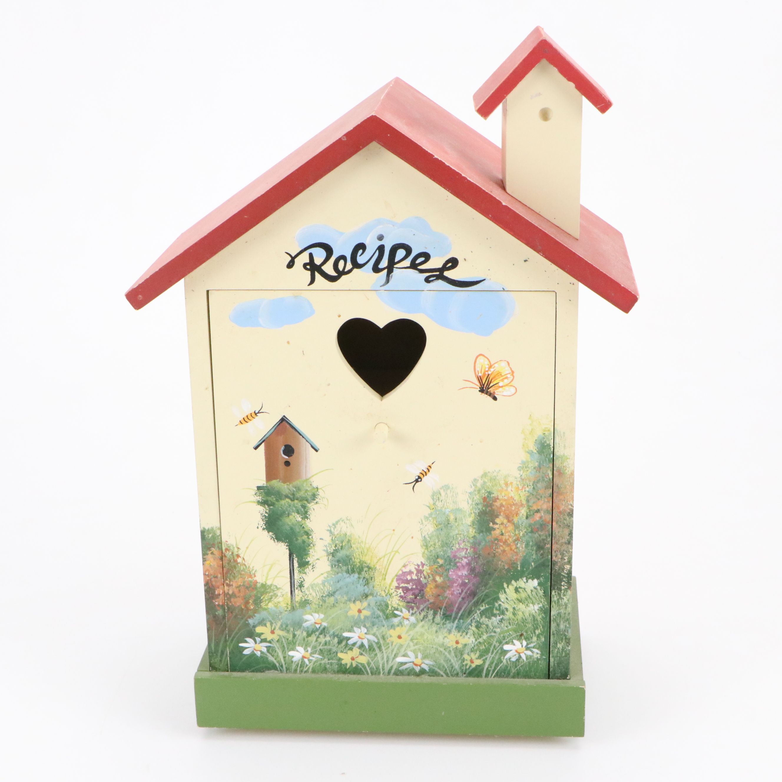 Paint-Decorated Wood Bird Houses and Decorative Accents