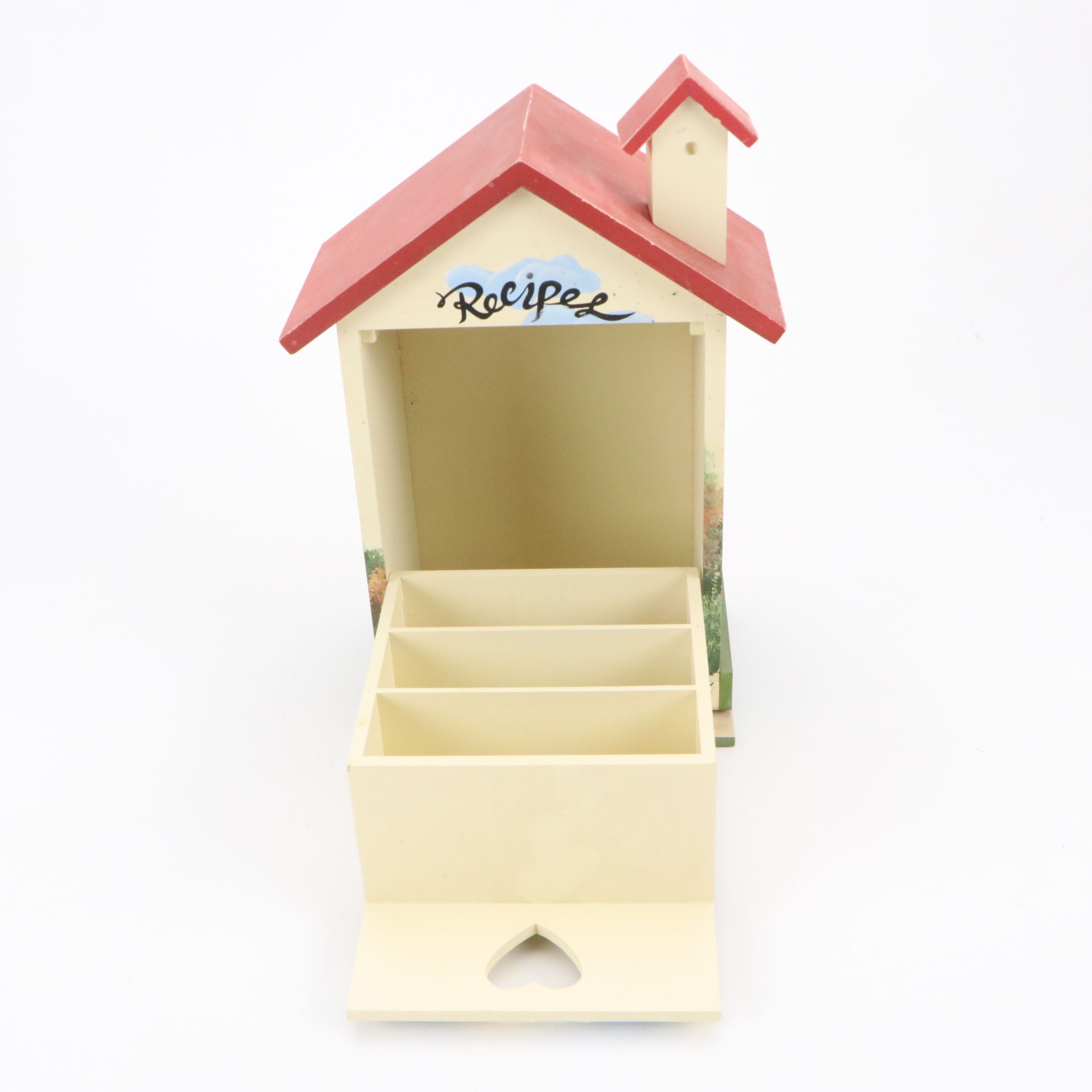 Paint-Decorated Wood Bird Houses and Decorative Accents