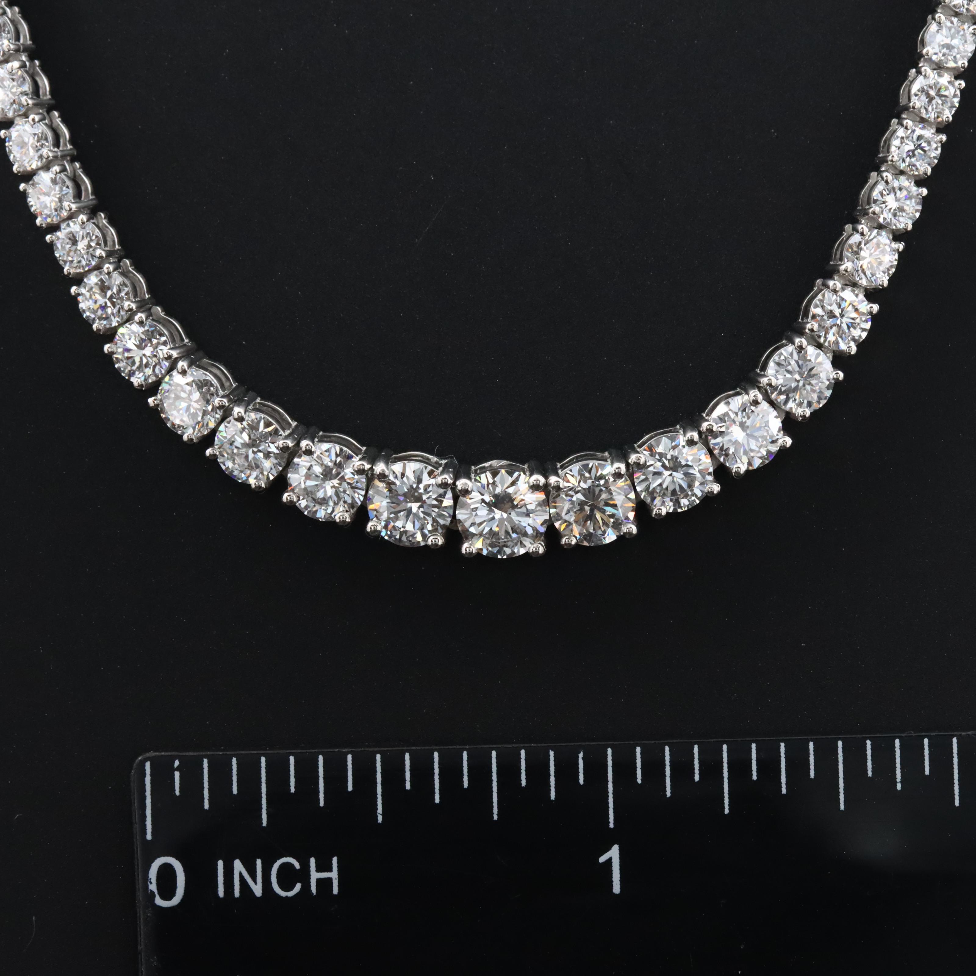 Platinum 13.08 CTW Lab Grown Diamond Riviera Necklace