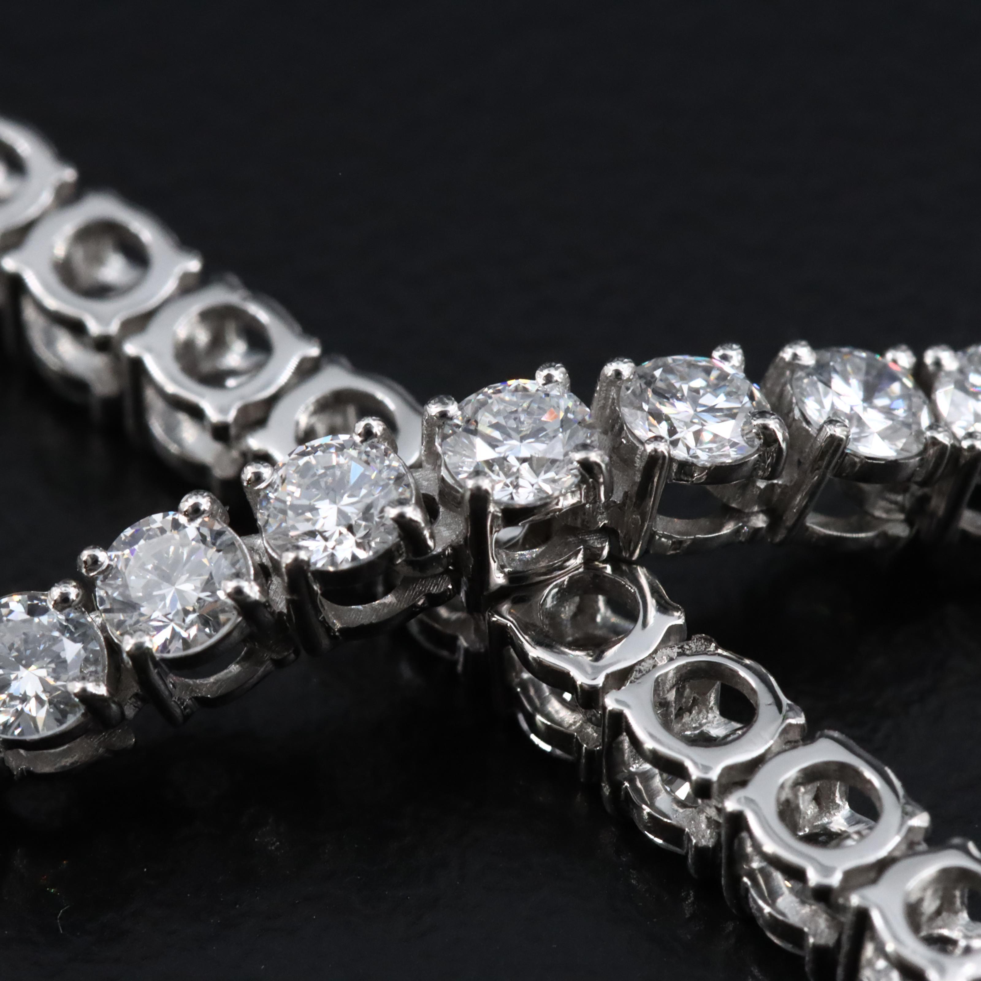 Platinum 13.08 CTW Lab Grown Diamond Riviera Necklace