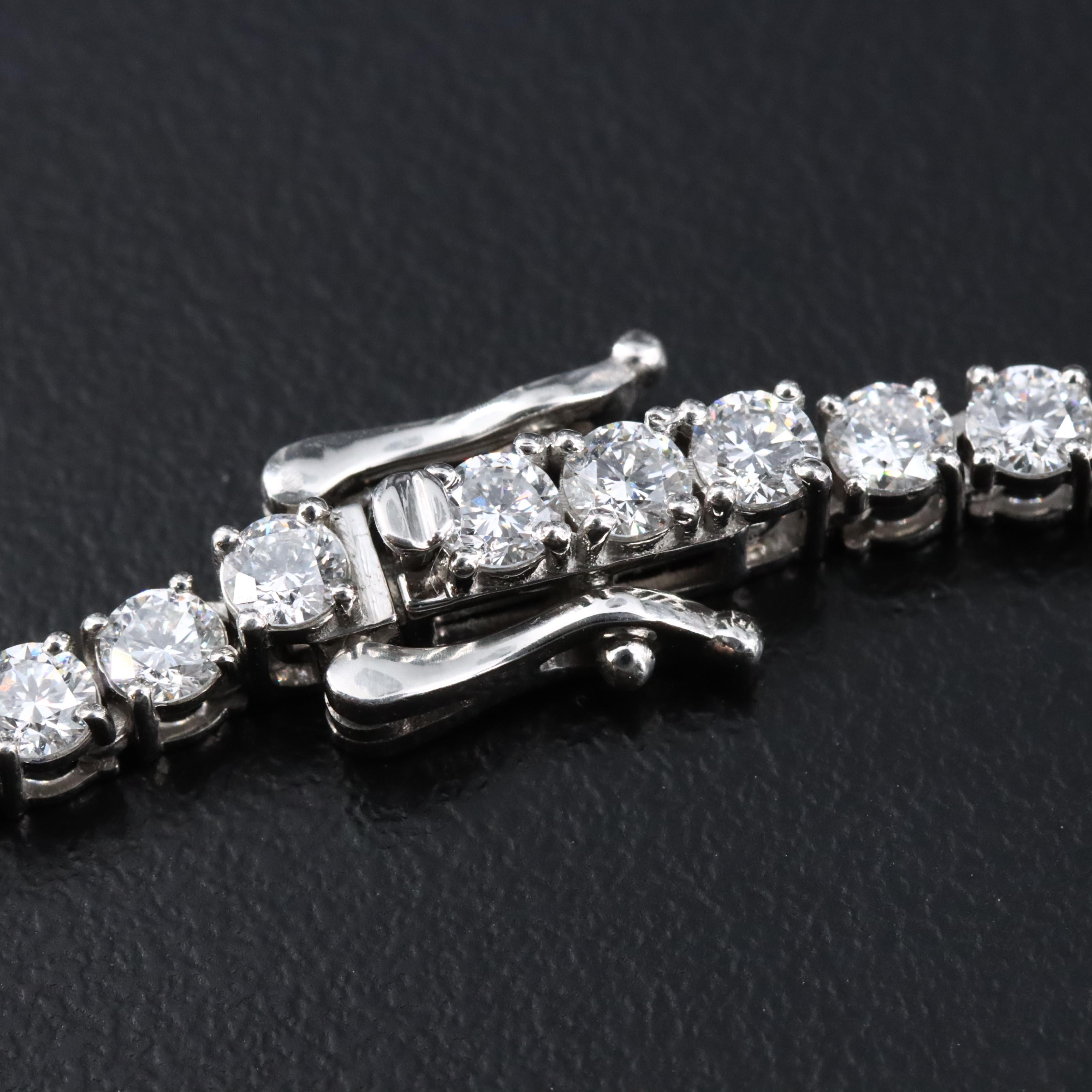 Platinum 13.08 CTW Lab Grown Diamond Riviera Necklace