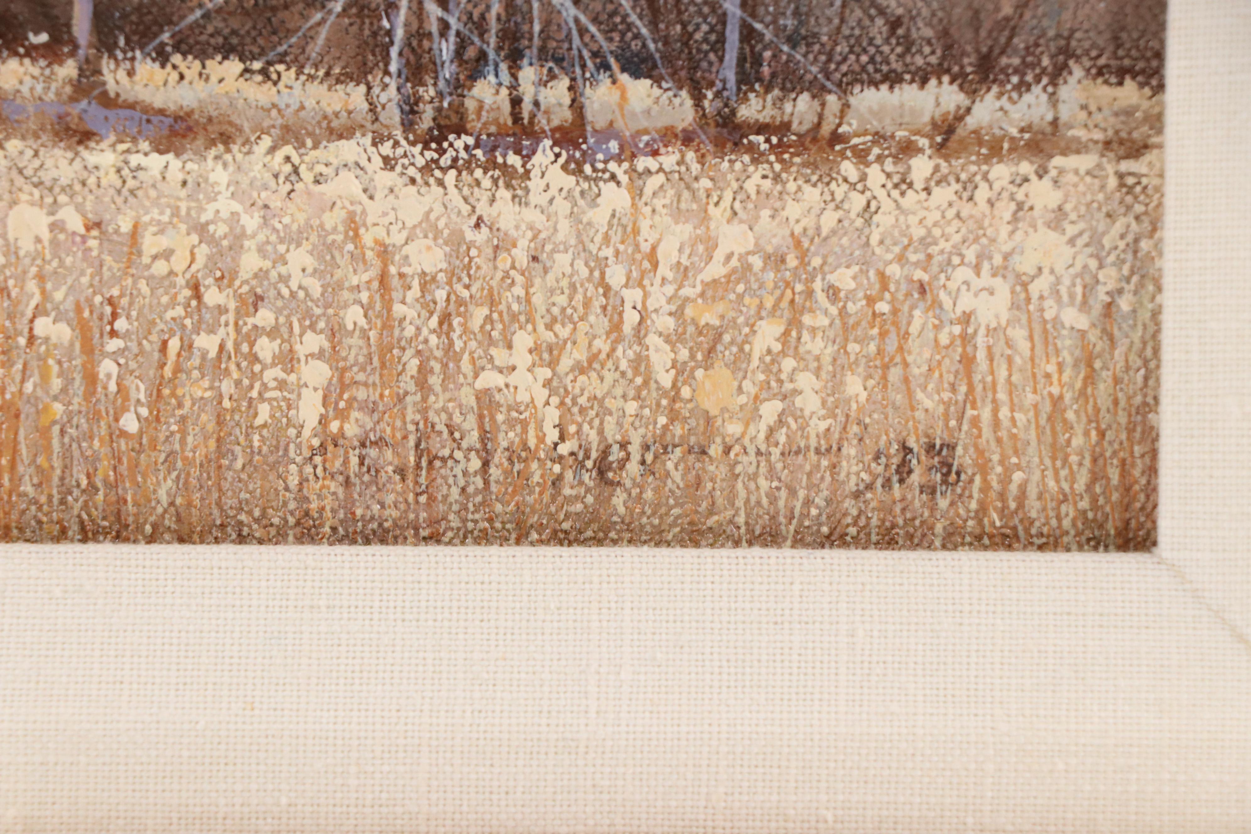 Charles Pitcher Oil Landscape Painting "Golden Rod," 1973