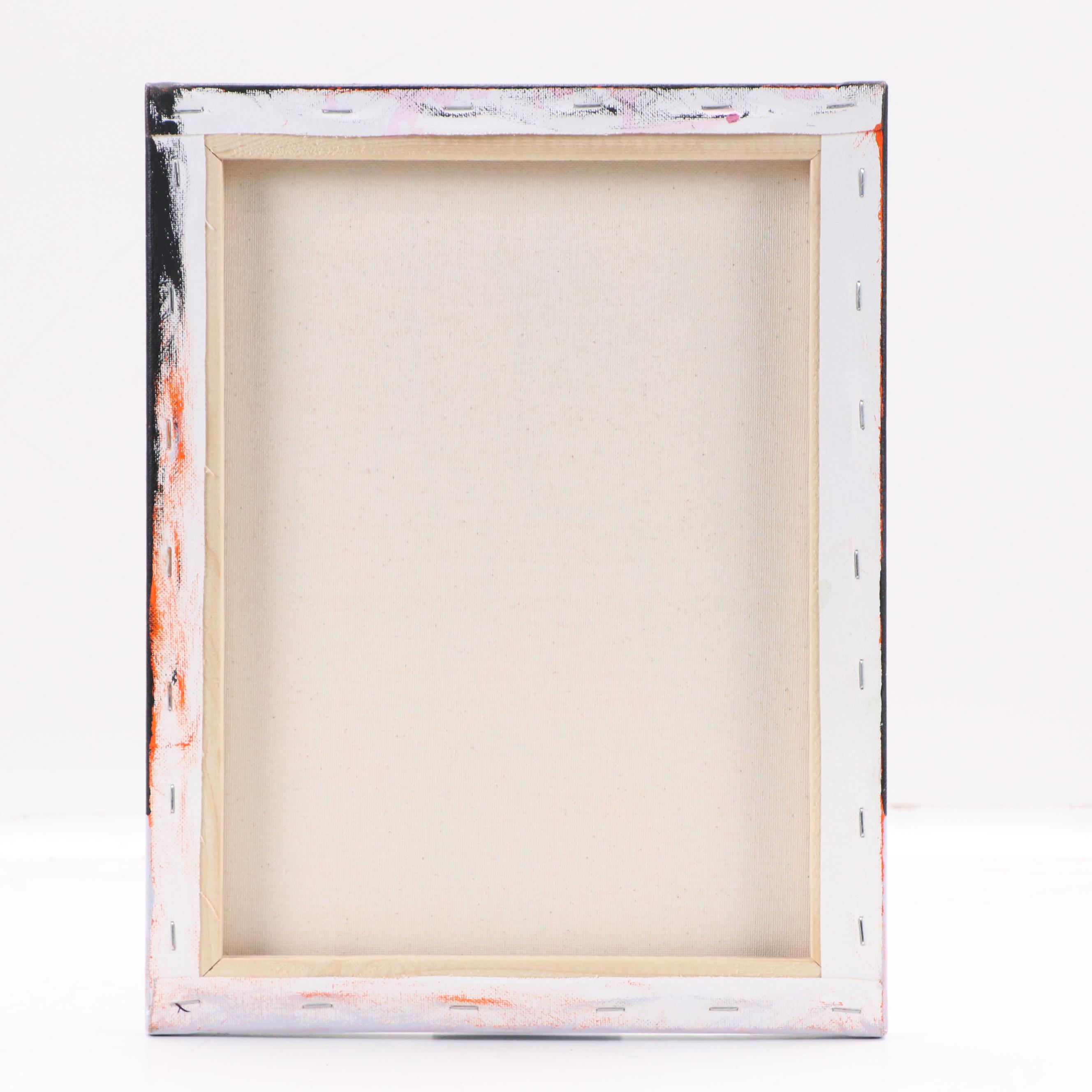 Angie Hubbard Stylized Floral Still Life Acrylic Painting, 21st Century