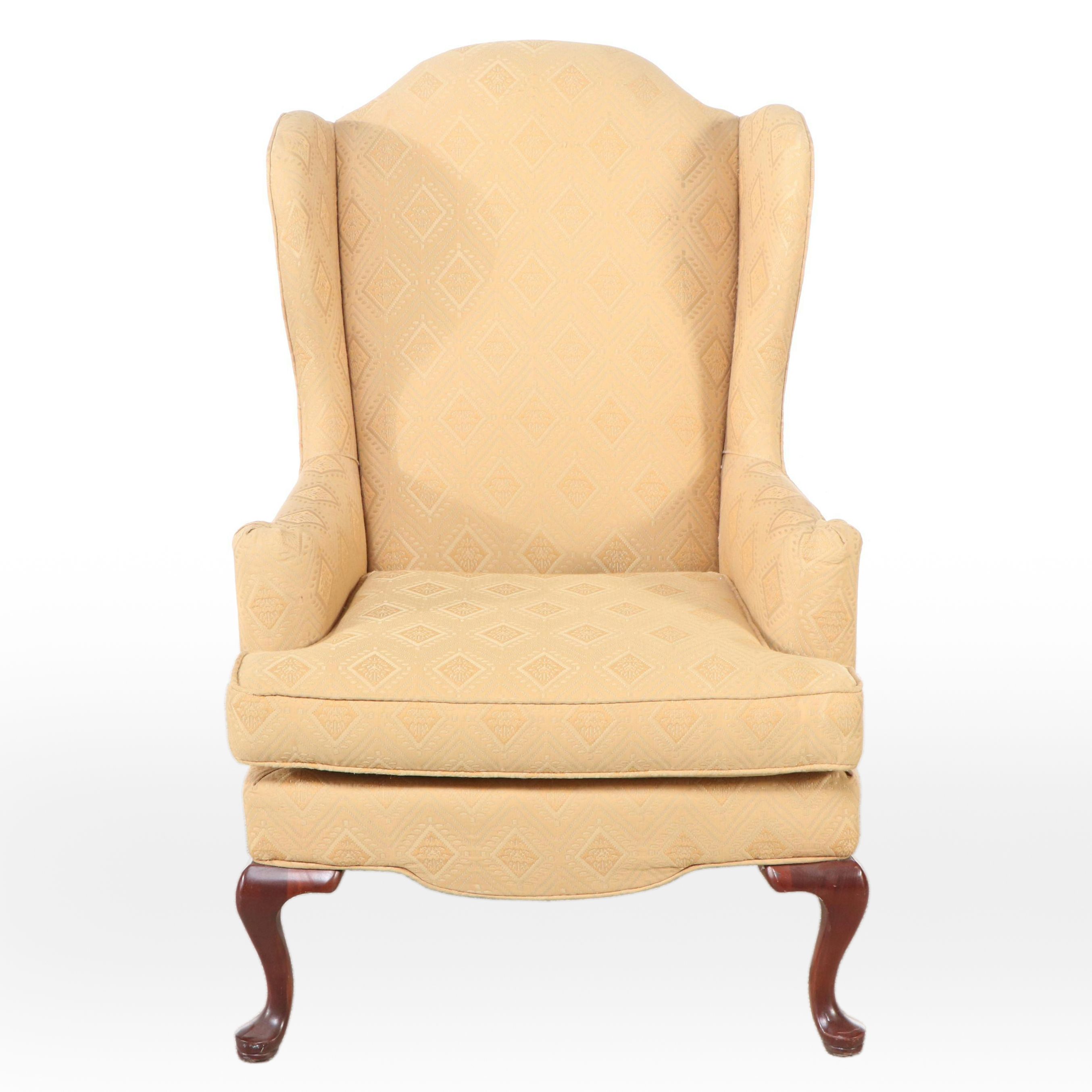 Key City Queen Anne Style Wingback Armchair