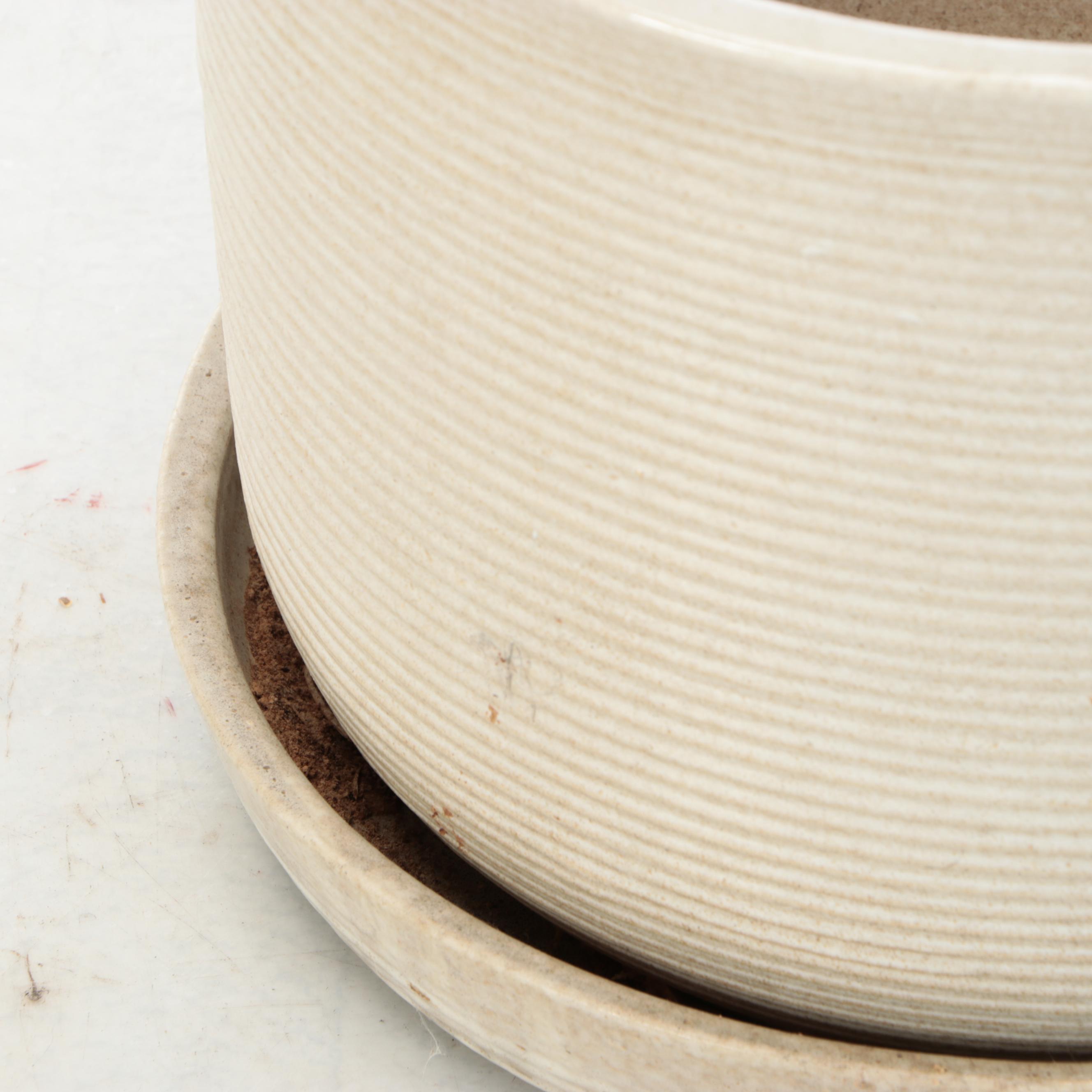 Green Glazed Ceramic Bird Bath with Outdoor Planter and Drip Plate