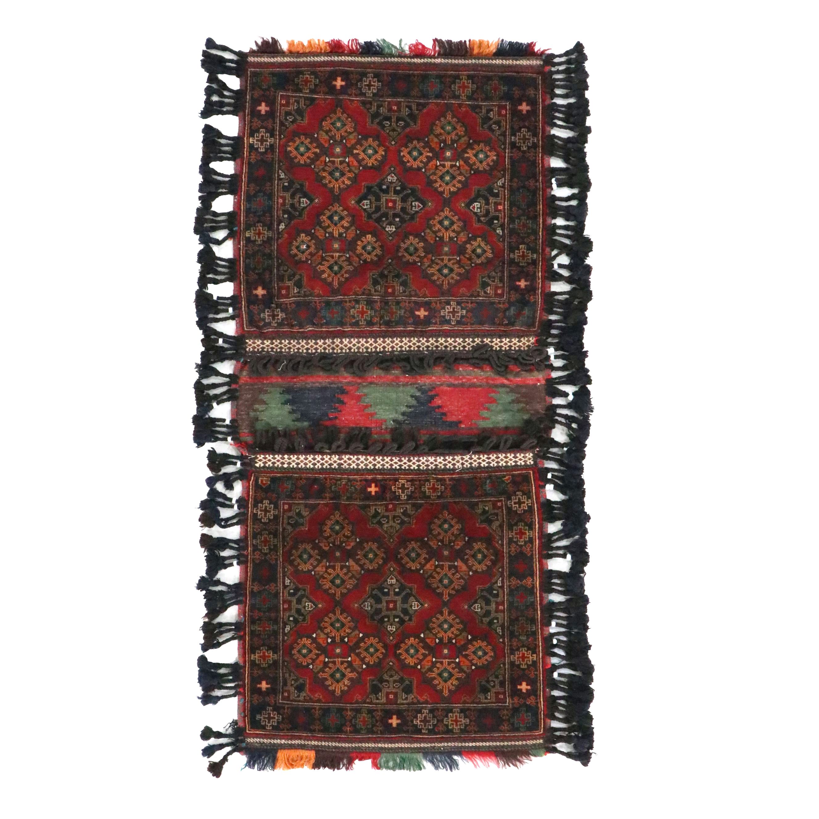 Hand-Knotted Turkish Baluch Style Saddle Bag