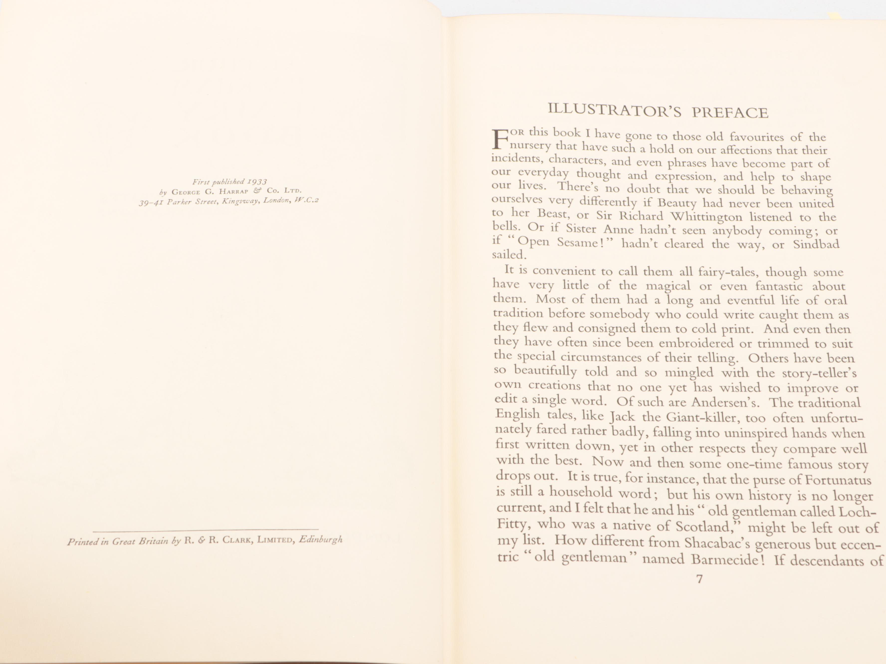 First Edition "The Arthur Rackham Fairy Book" by Arthur Rackham, 1933