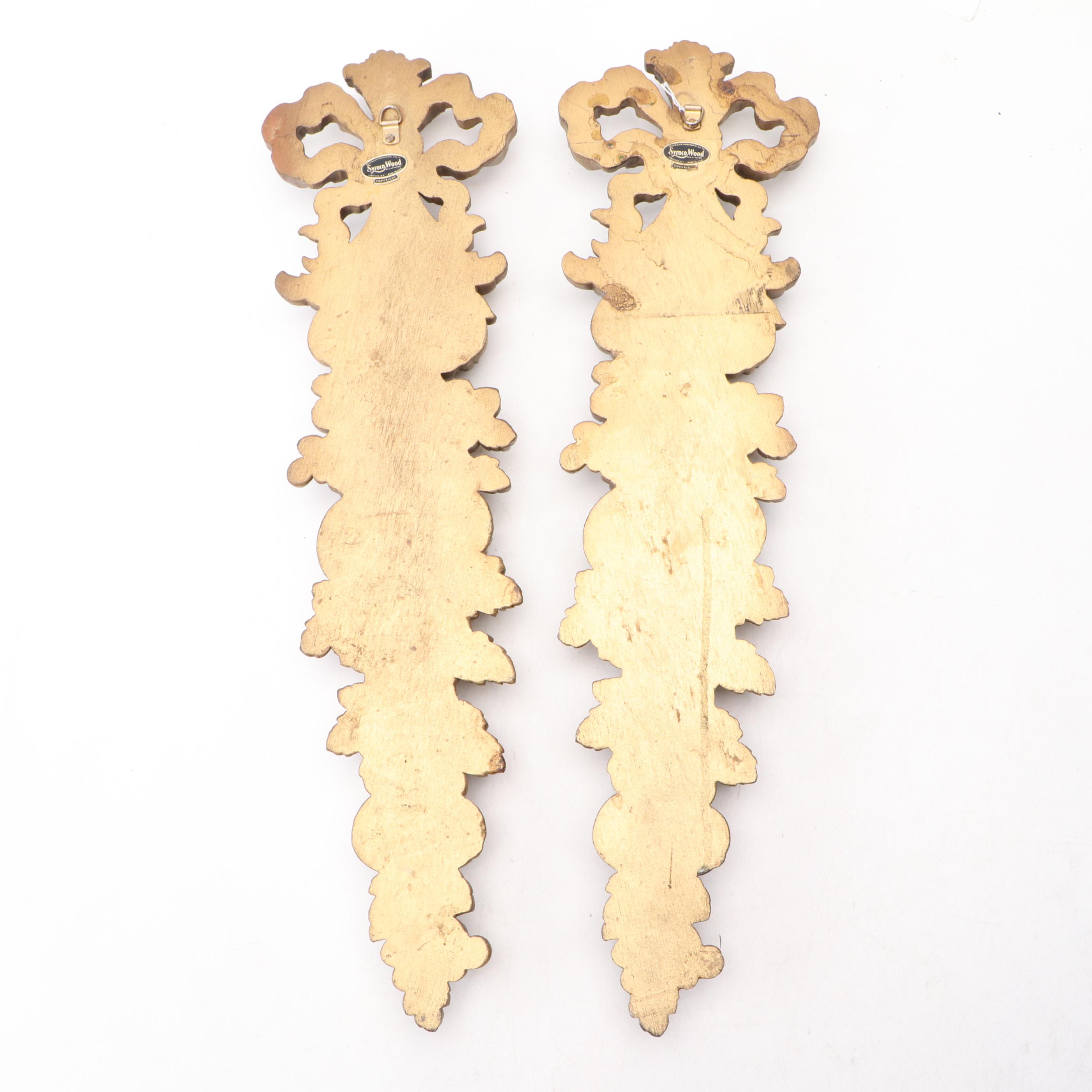 Syroco Hollywood Regency Gilt Finished Wood Fruit Wall Hangings