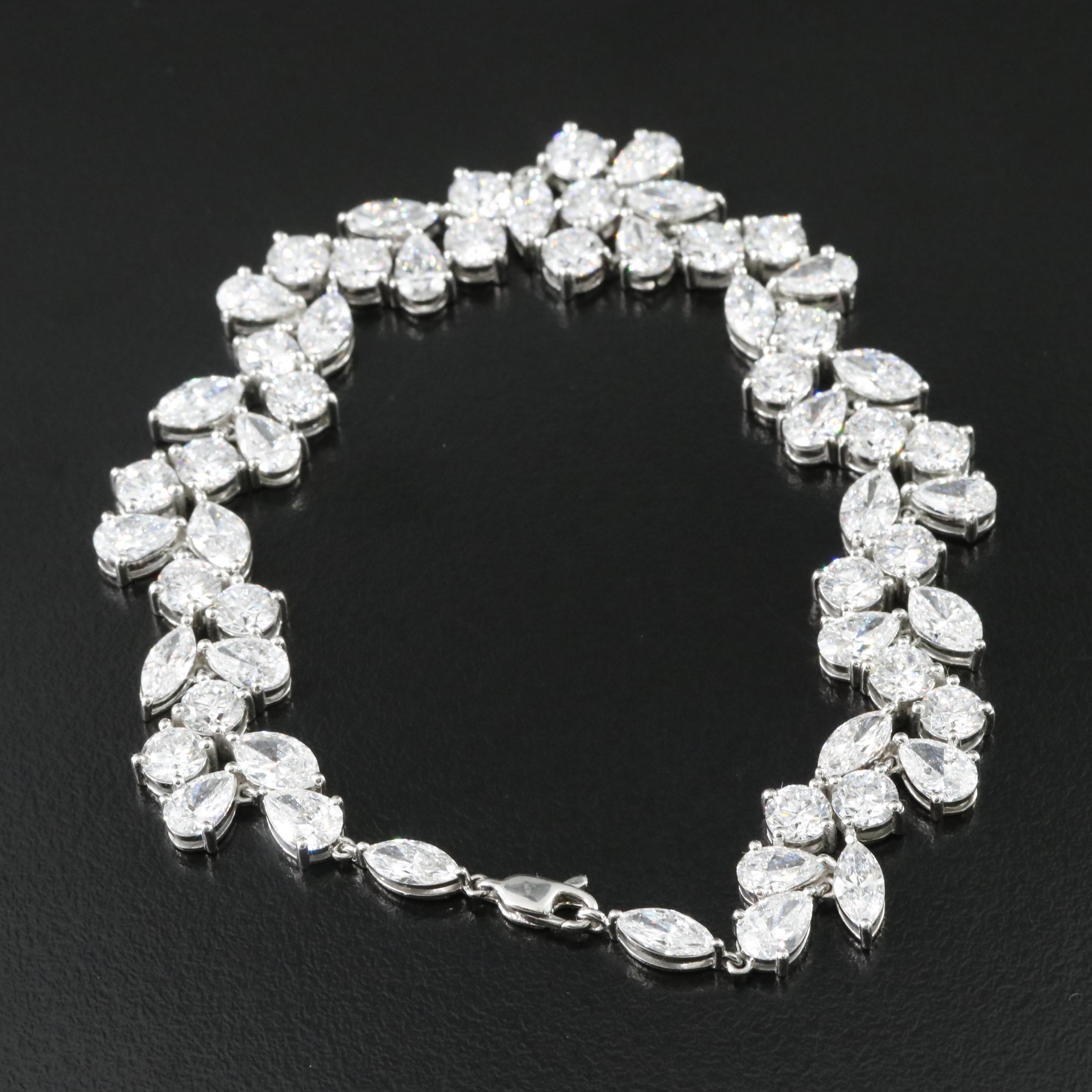 Platinum 23.81 CTW Lab Grown Diamond Bracelet