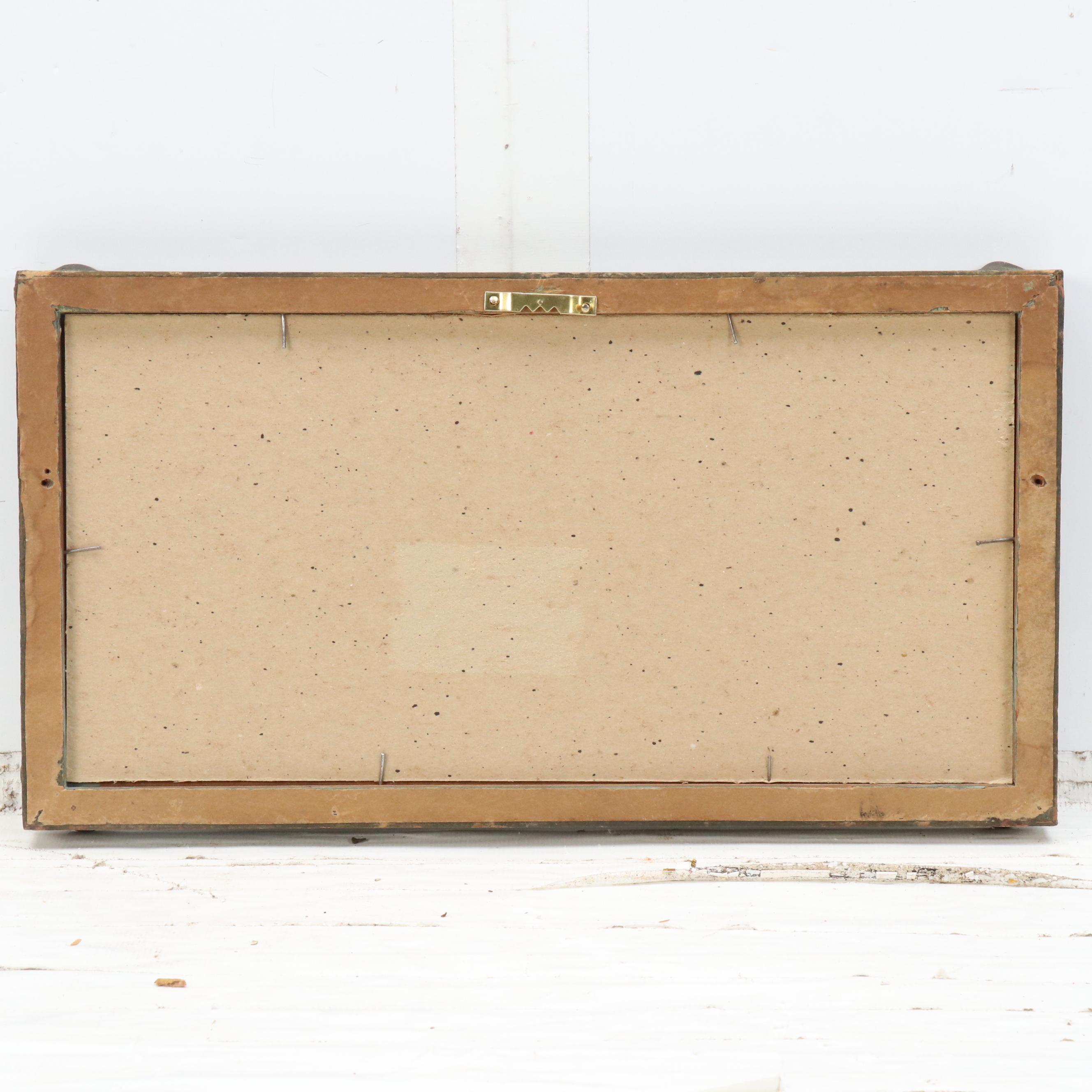 Fremont F. Ellis Riverscape Watercolor Painting of Canoe on Shaded Bank, 20th C.