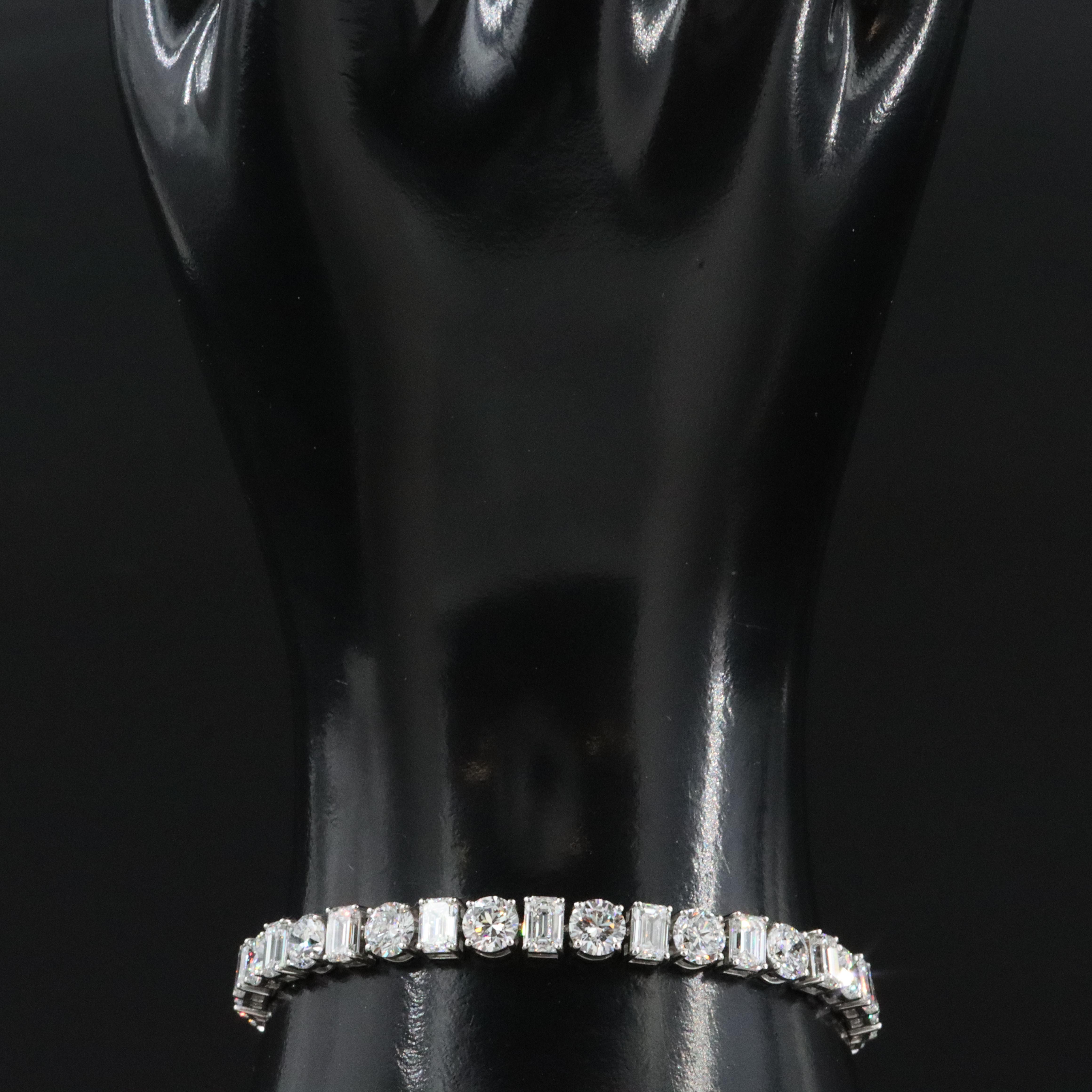 Platinum 17.56 CTW Lab Grown Diamond Line Bracelet