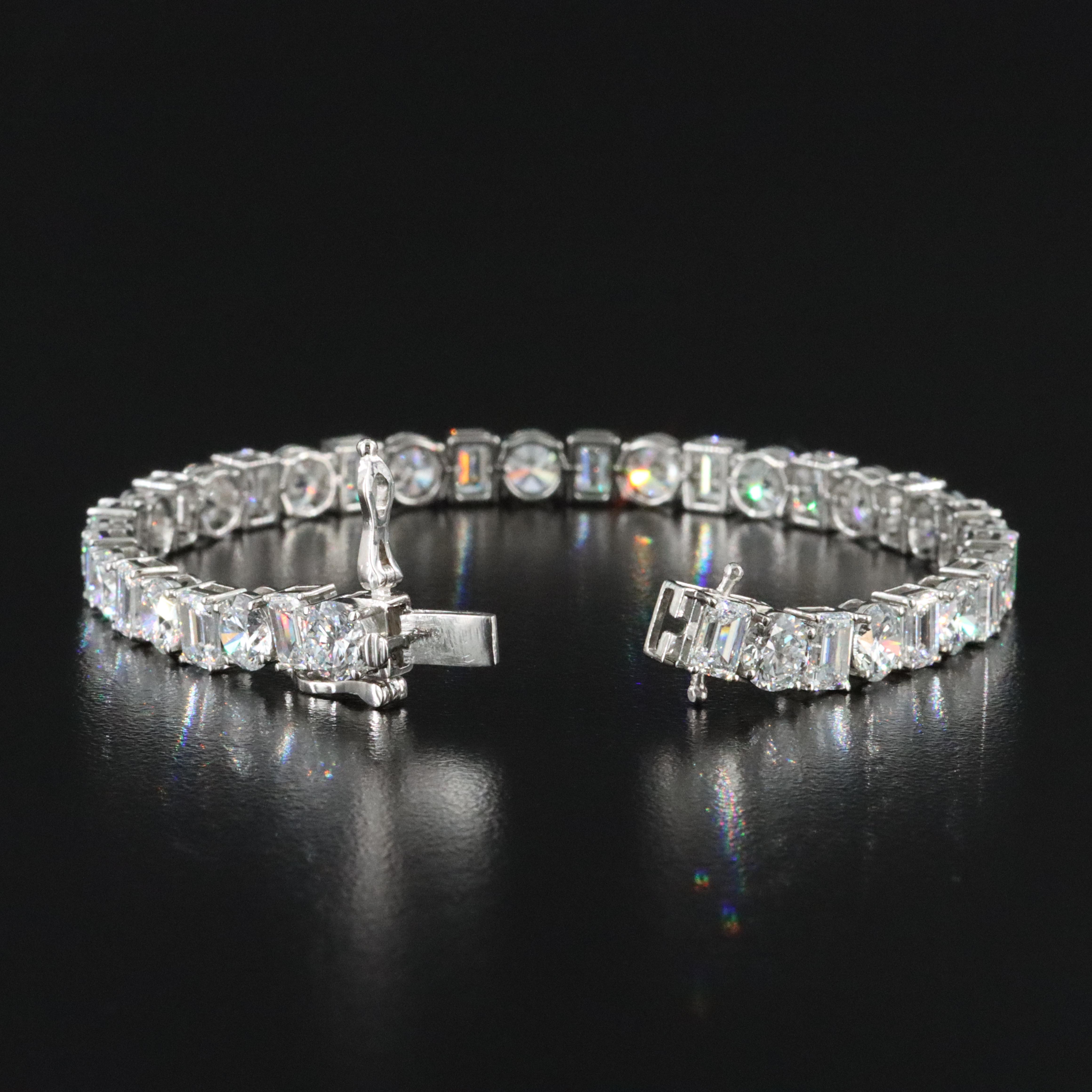 Platinum 17.56 CTW Lab Grown Diamond Line Bracelet