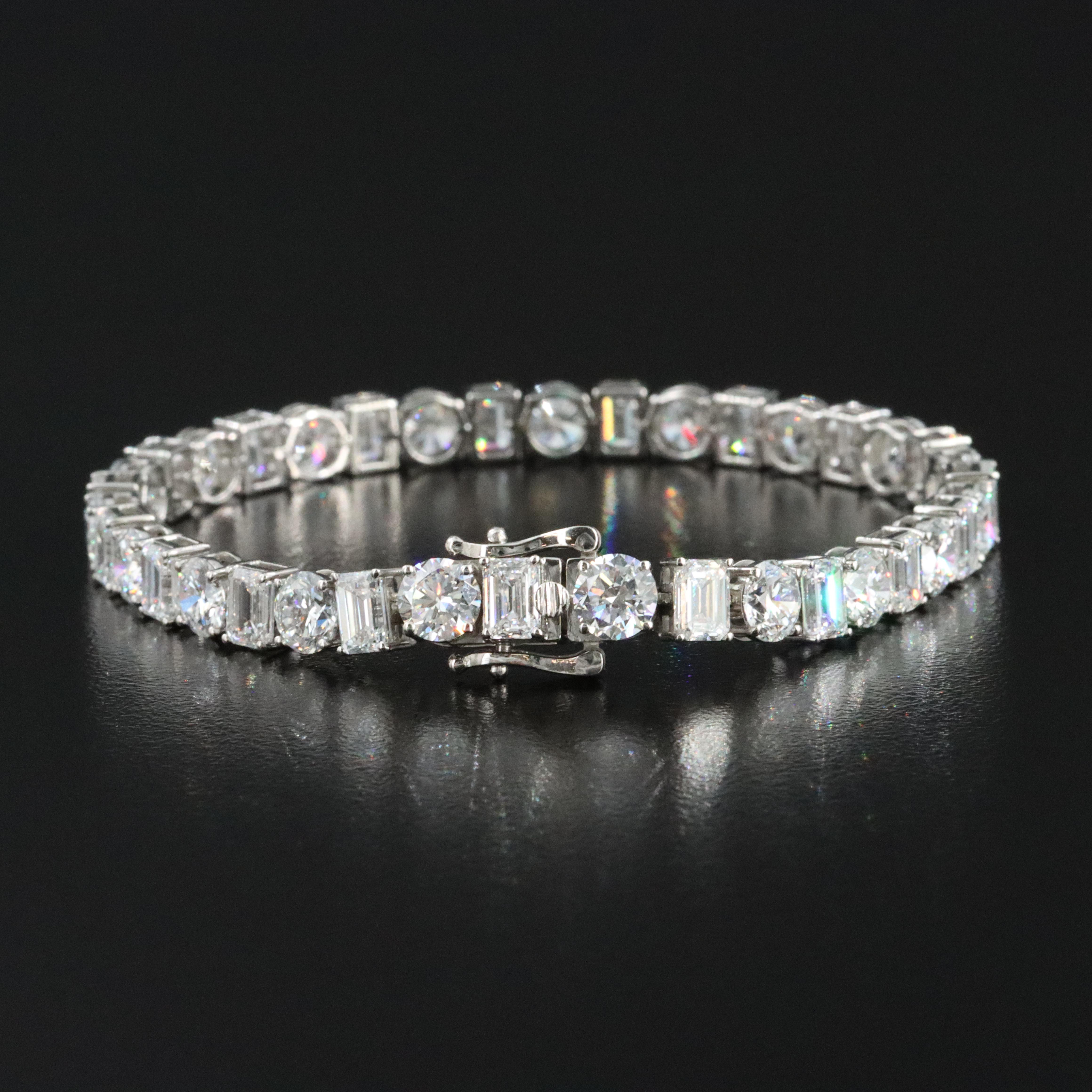 Platinum 17.56 CTW Lab Grown Diamond Line Bracelet