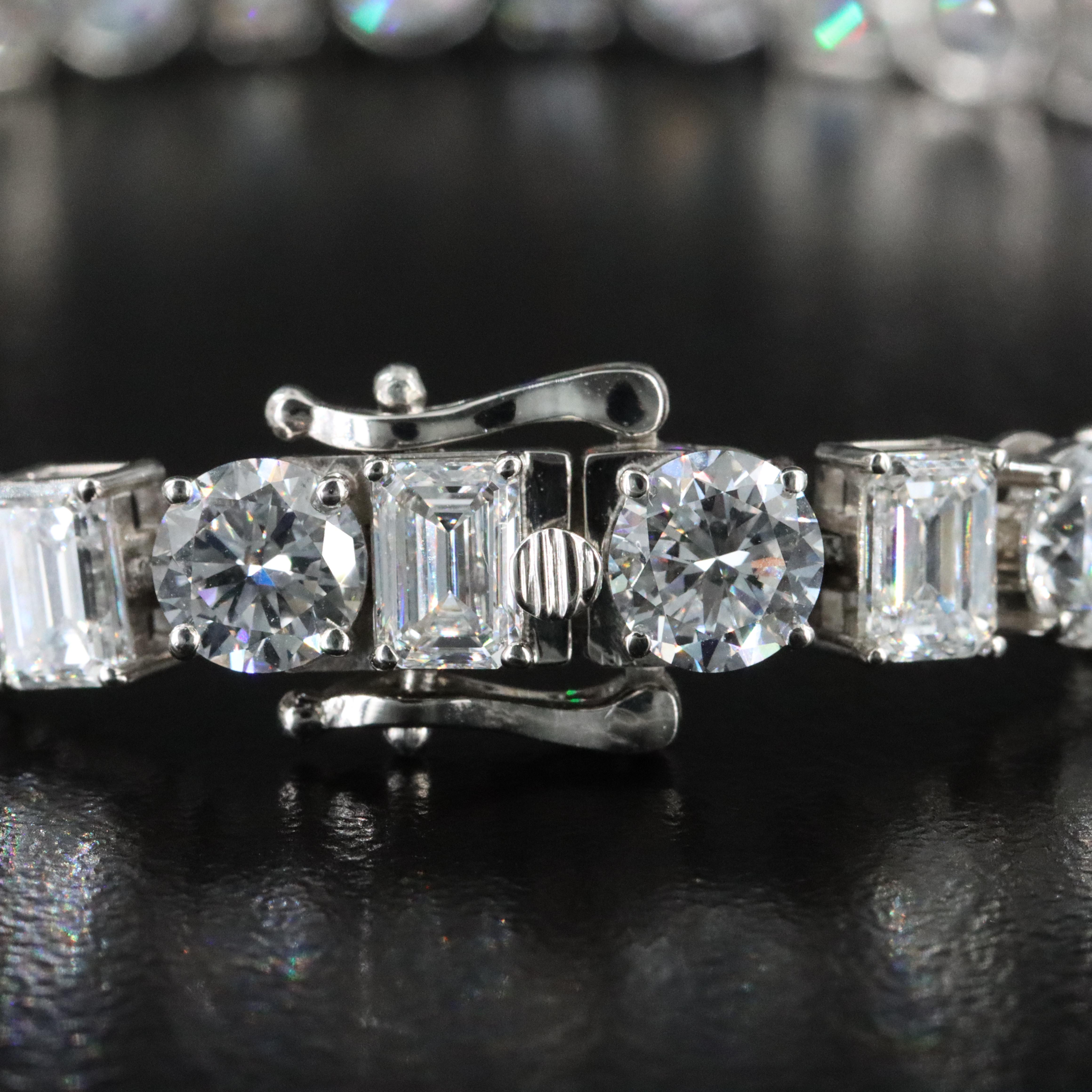 Platinum 17.56 CTW Lab Grown Diamond Line Bracelet