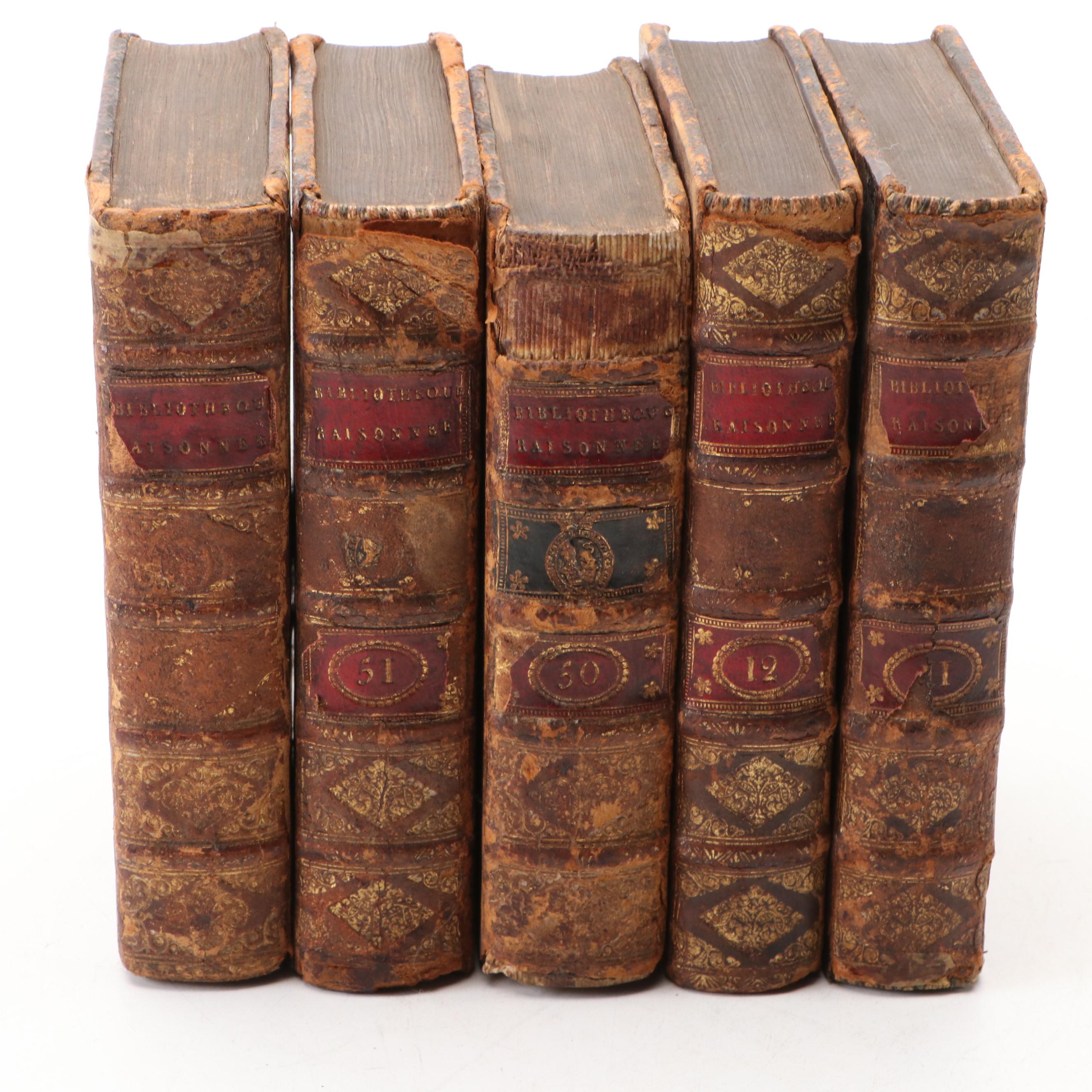 "Bibliothèque raisonnée des ouvrages des savans de l'Europe" Partial Set