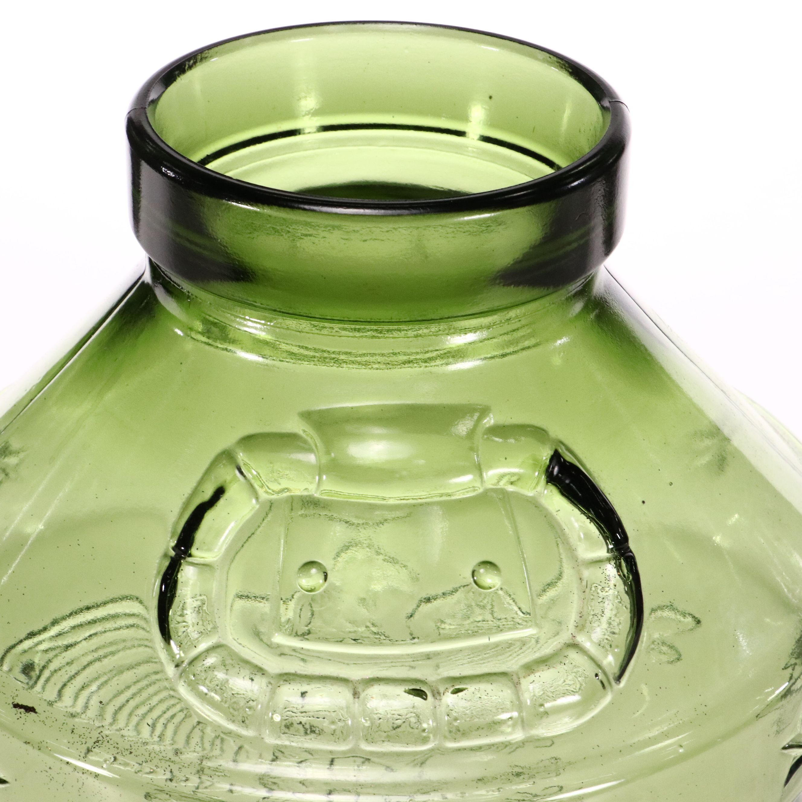 Libbey Commemorative Embossed Eagle Green Glass Milk Jug, Late 20th Century