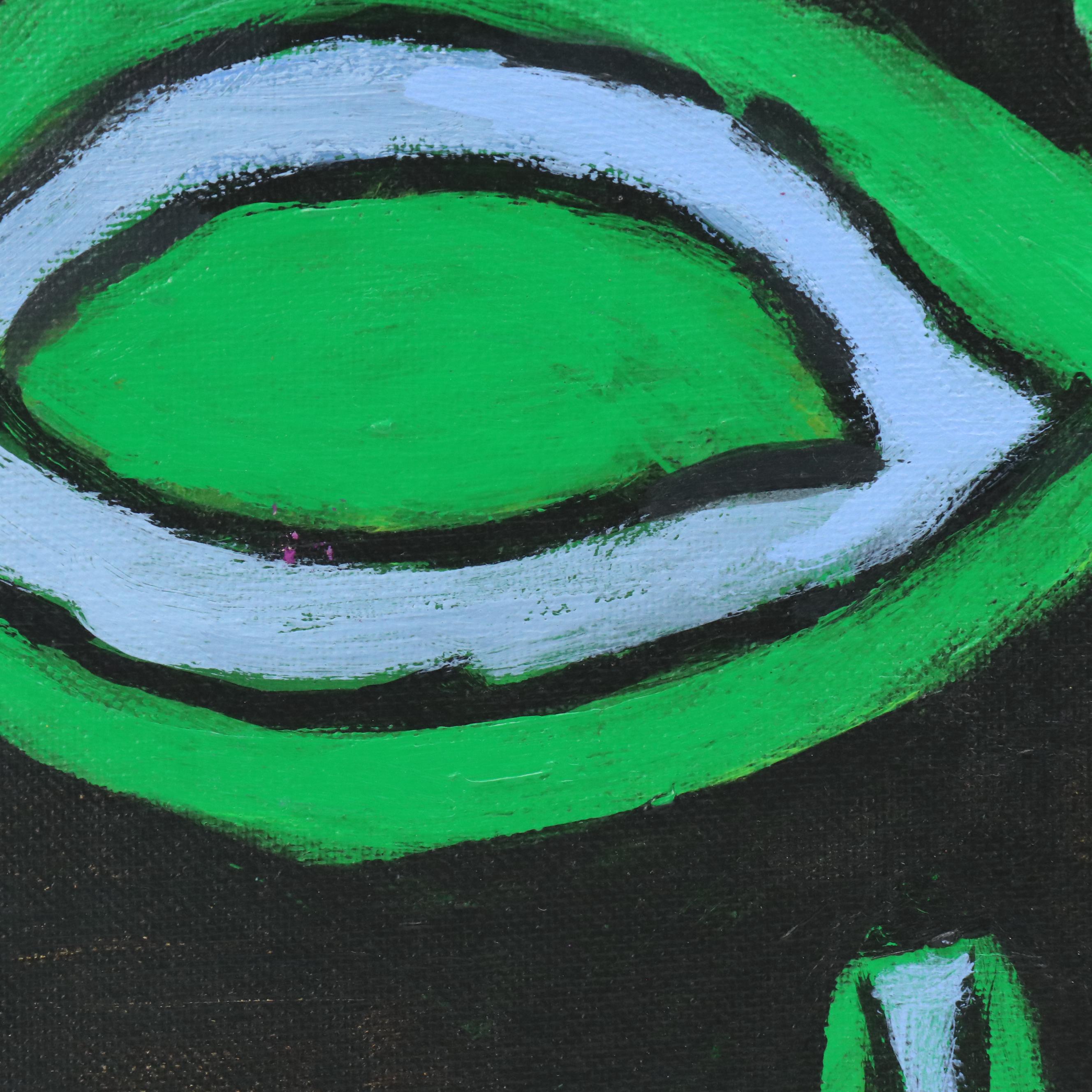 Janice Guttman Stylized Floral Acrylic Painting, 1994