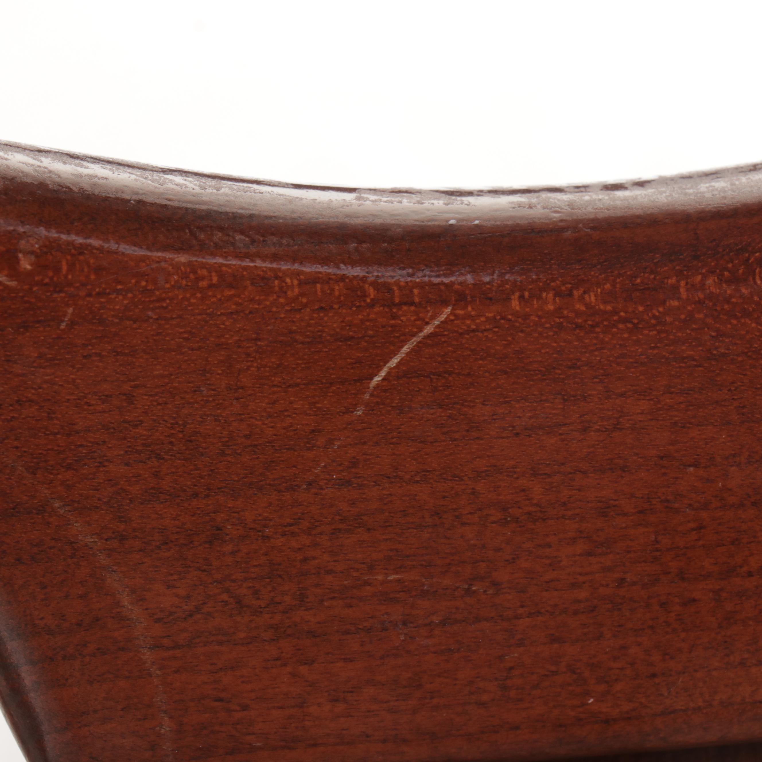 Queen Anne Style Mahogany Two-Pedestal Dining Table with Six Chairs