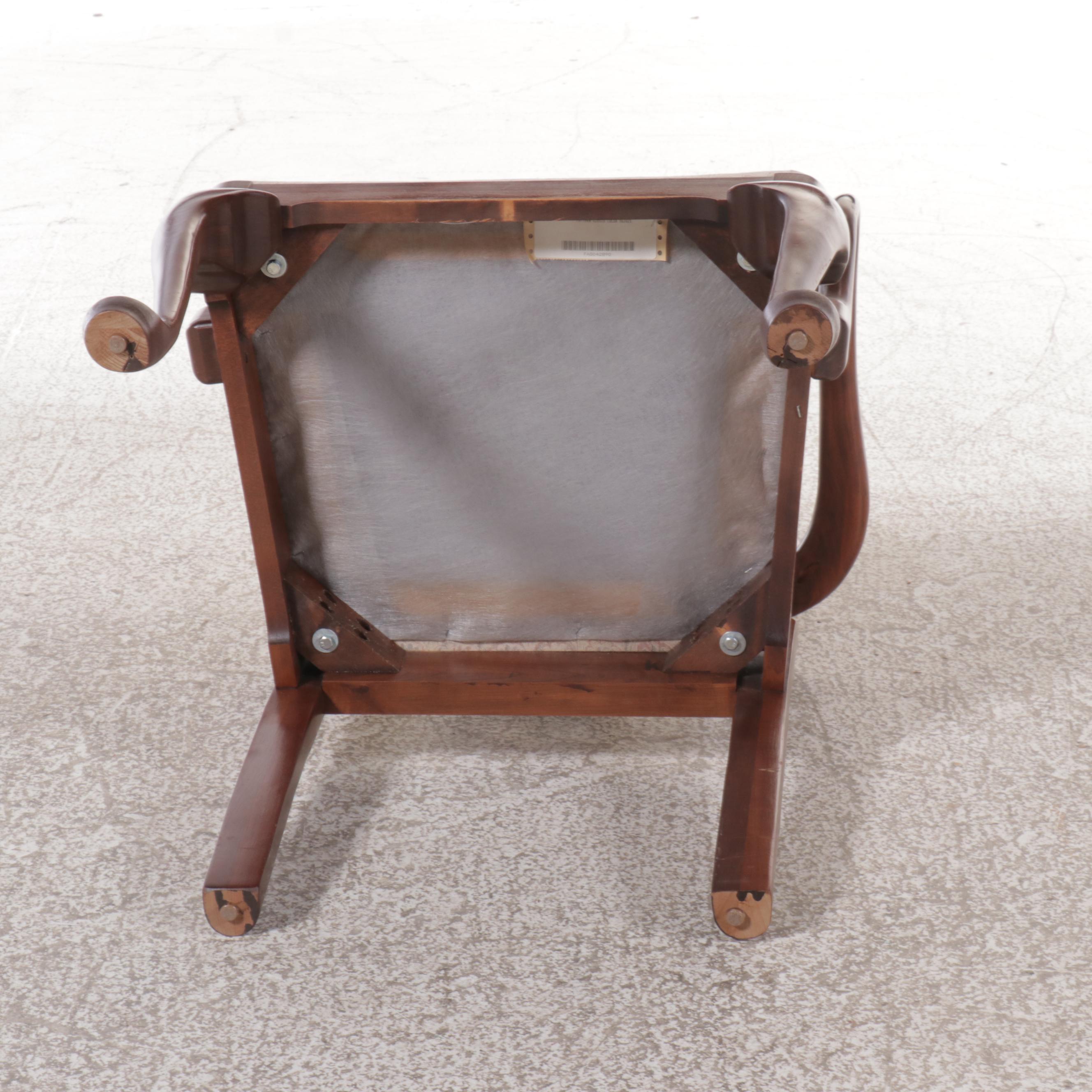 Queen Anne Style Mahogany Two-Pedestal Dining Table with Six Chairs