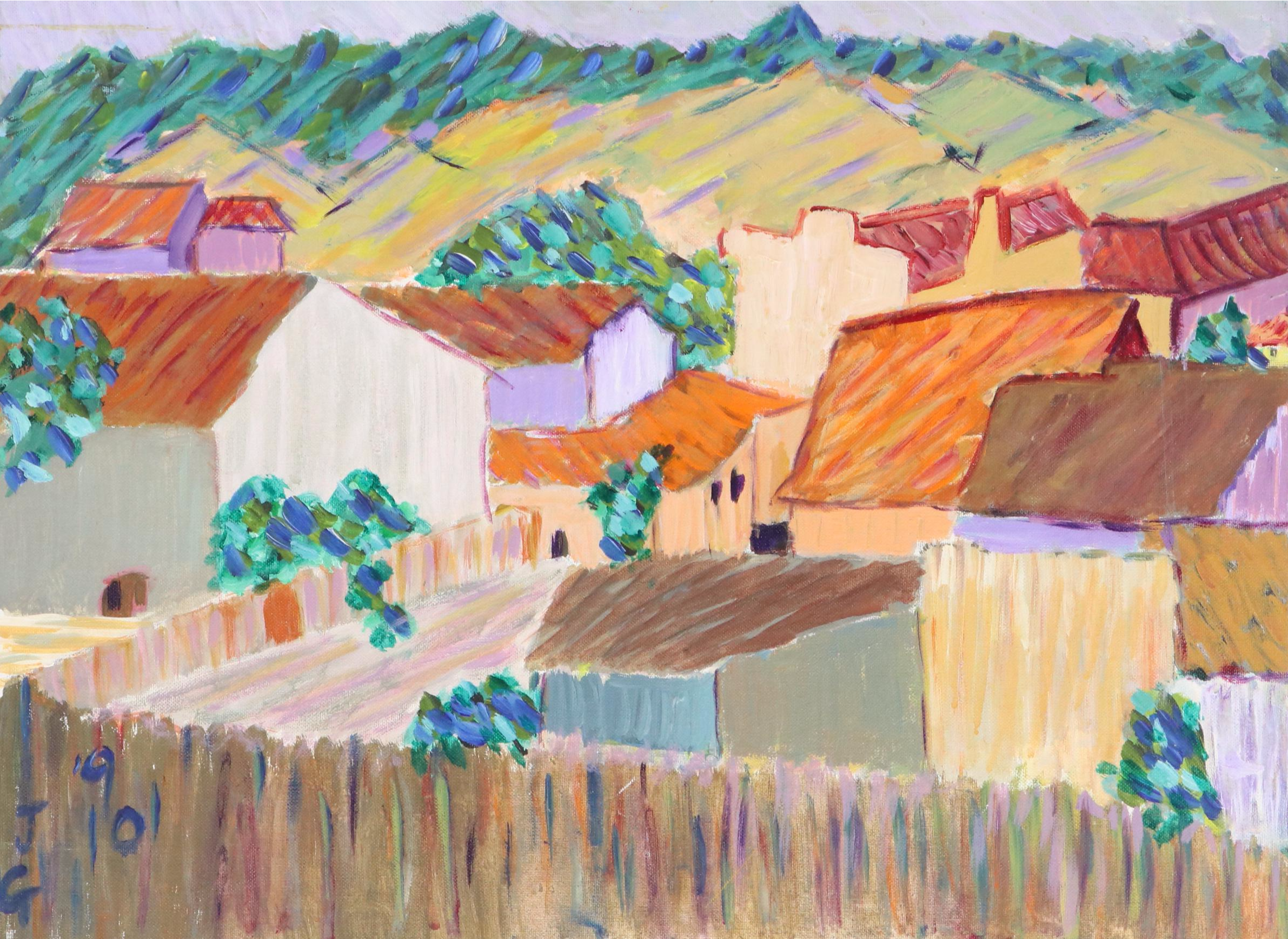 Janice Guttman Acrylic on Canvas Board "Cordoba, Spain," 1990