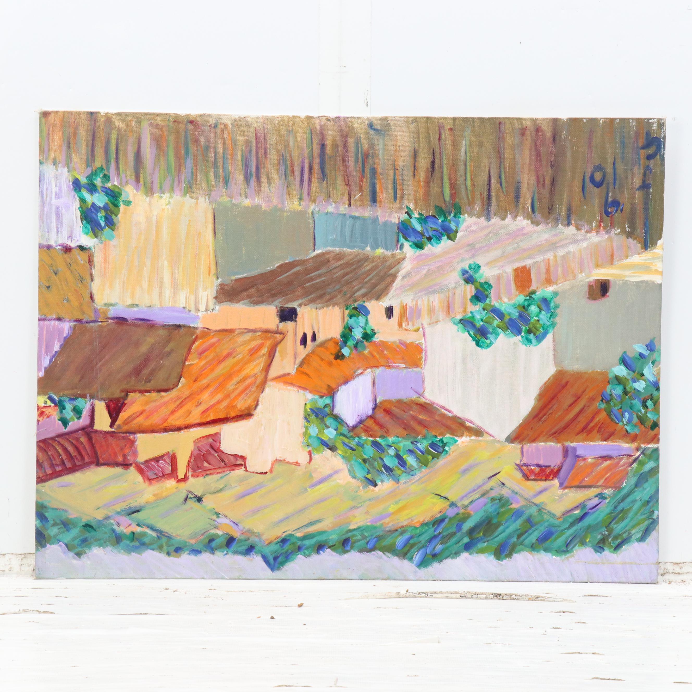 Janice Guttman Acrylic on Canvas Board "Cordoba, Spain," 1990