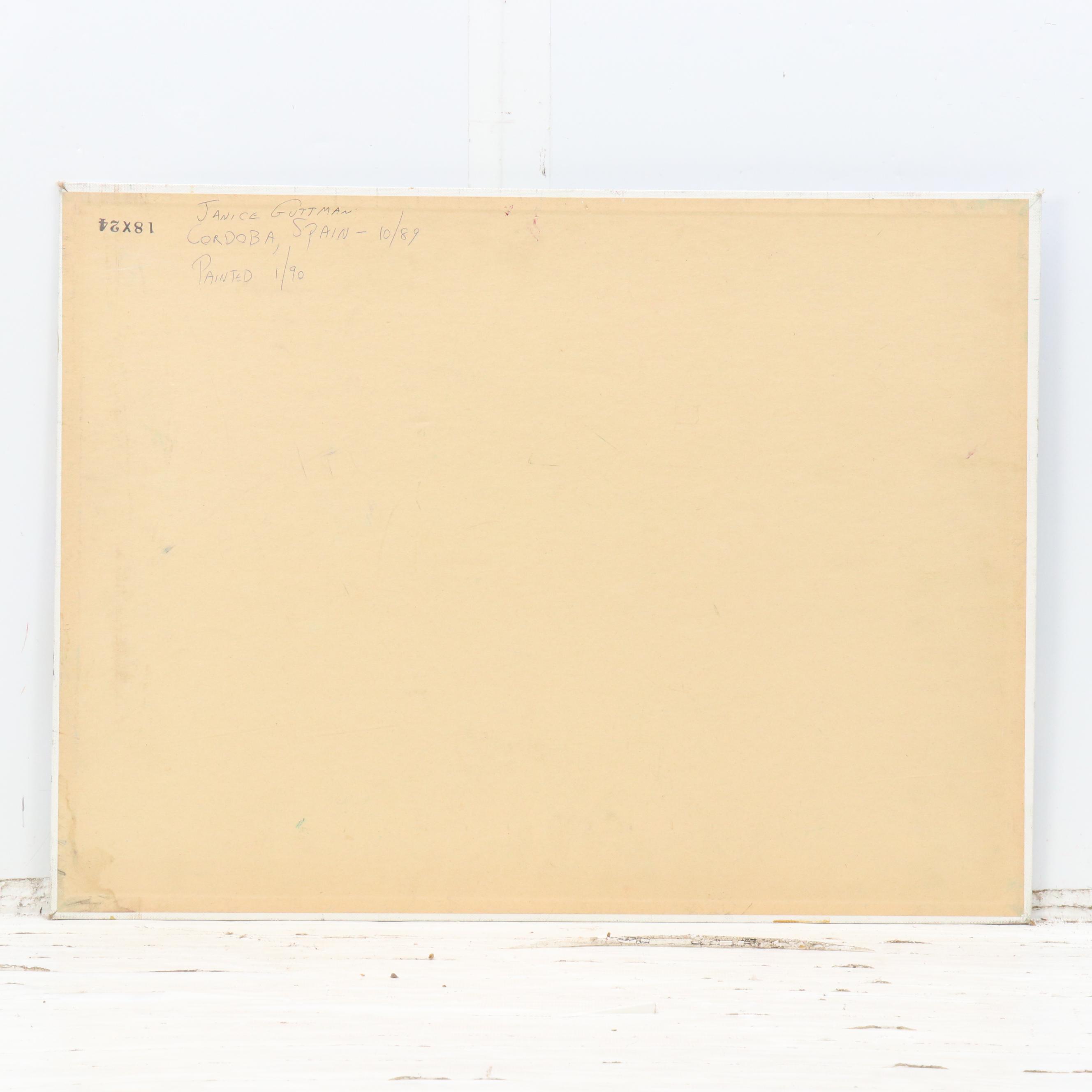 Janice Guttman Acrylic on Canvas Board "Cordoba, Spain," 1990