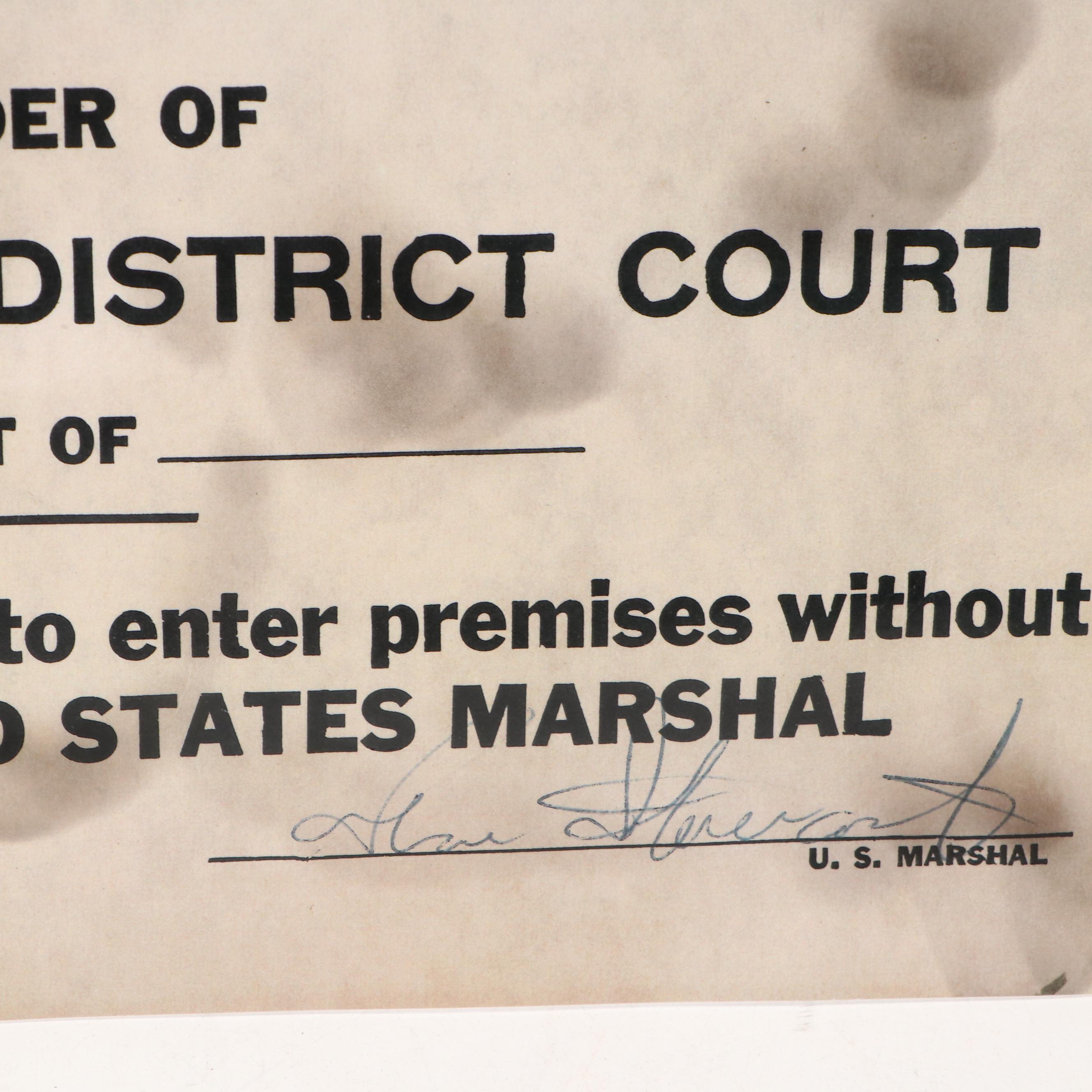 Prohibition Era Whisky Prescription Form with Reproduction Sign