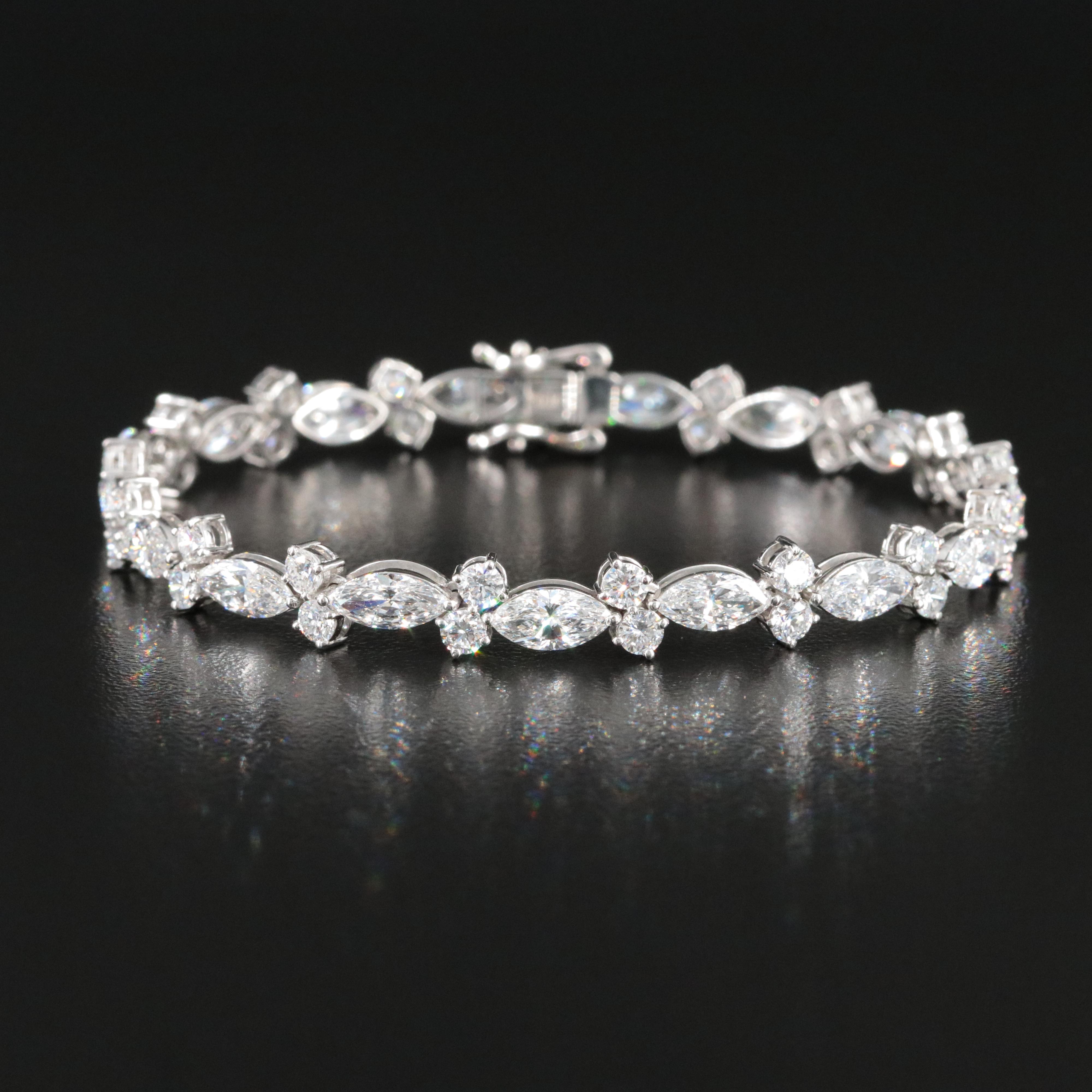 Platinum 10.35 CTW Lab Grown Diamond Bracelet