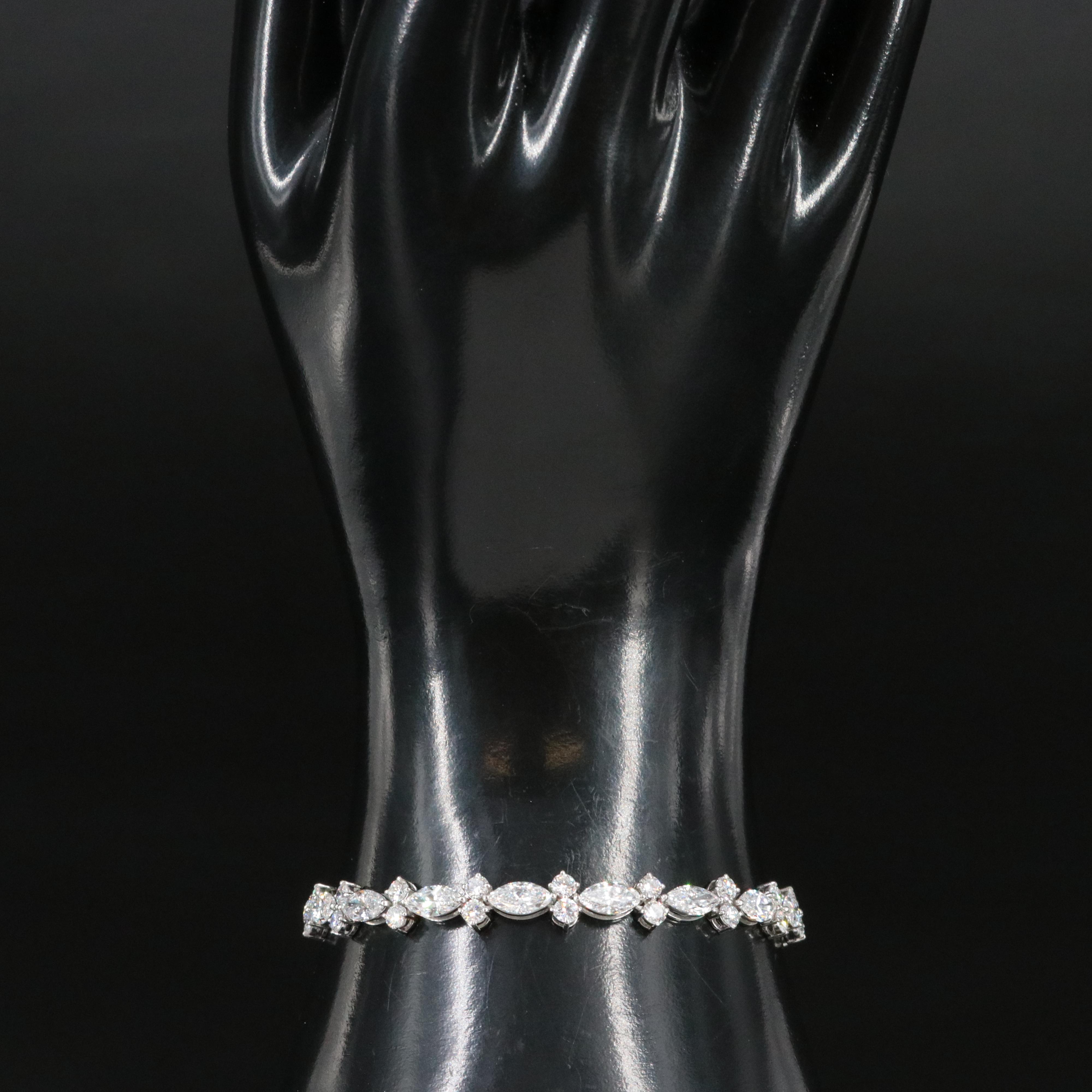 Platinum 10.35 CTW Lab Grown Diamond Bracelet