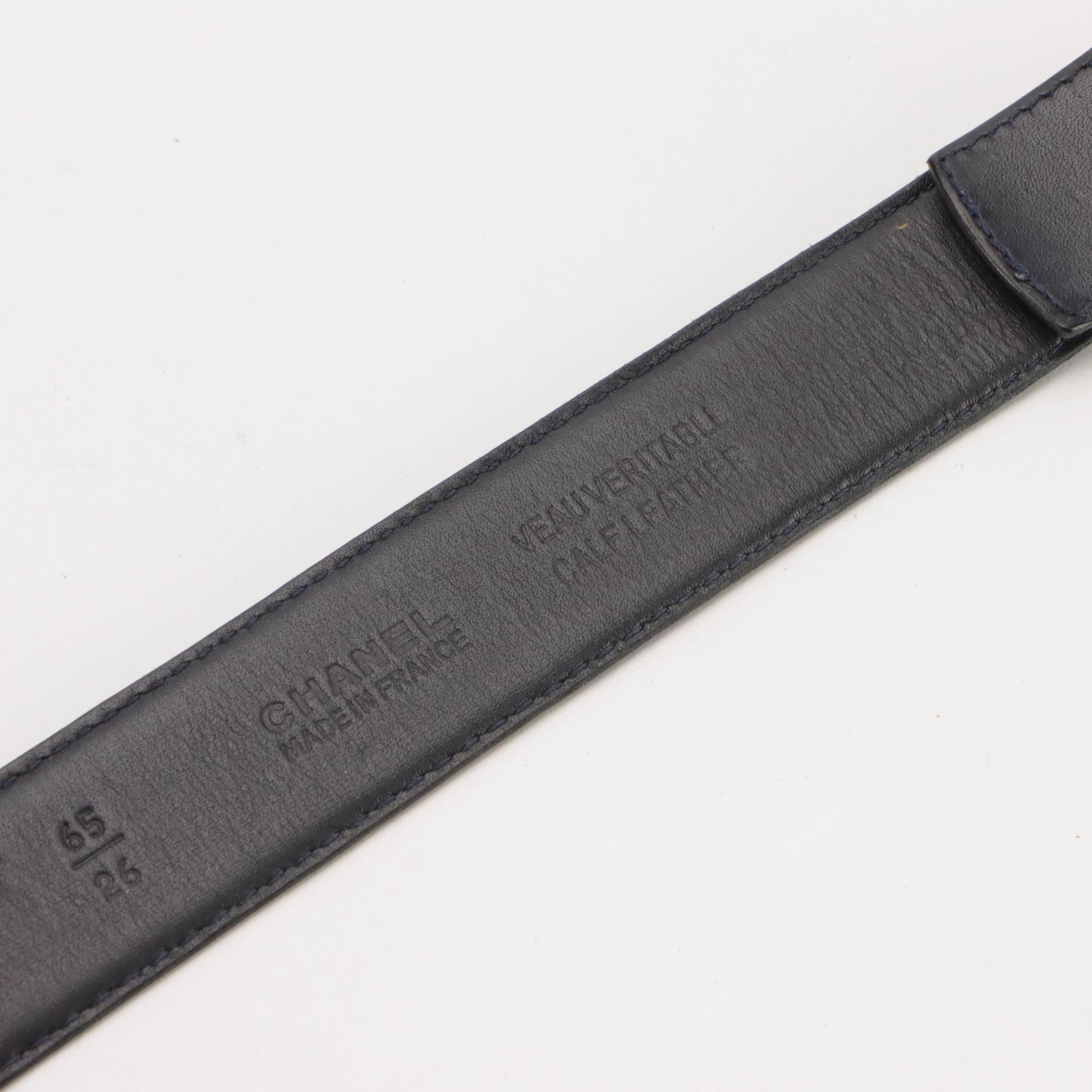 Chanel CC Logo Buckle Belt in Calfskin Leather