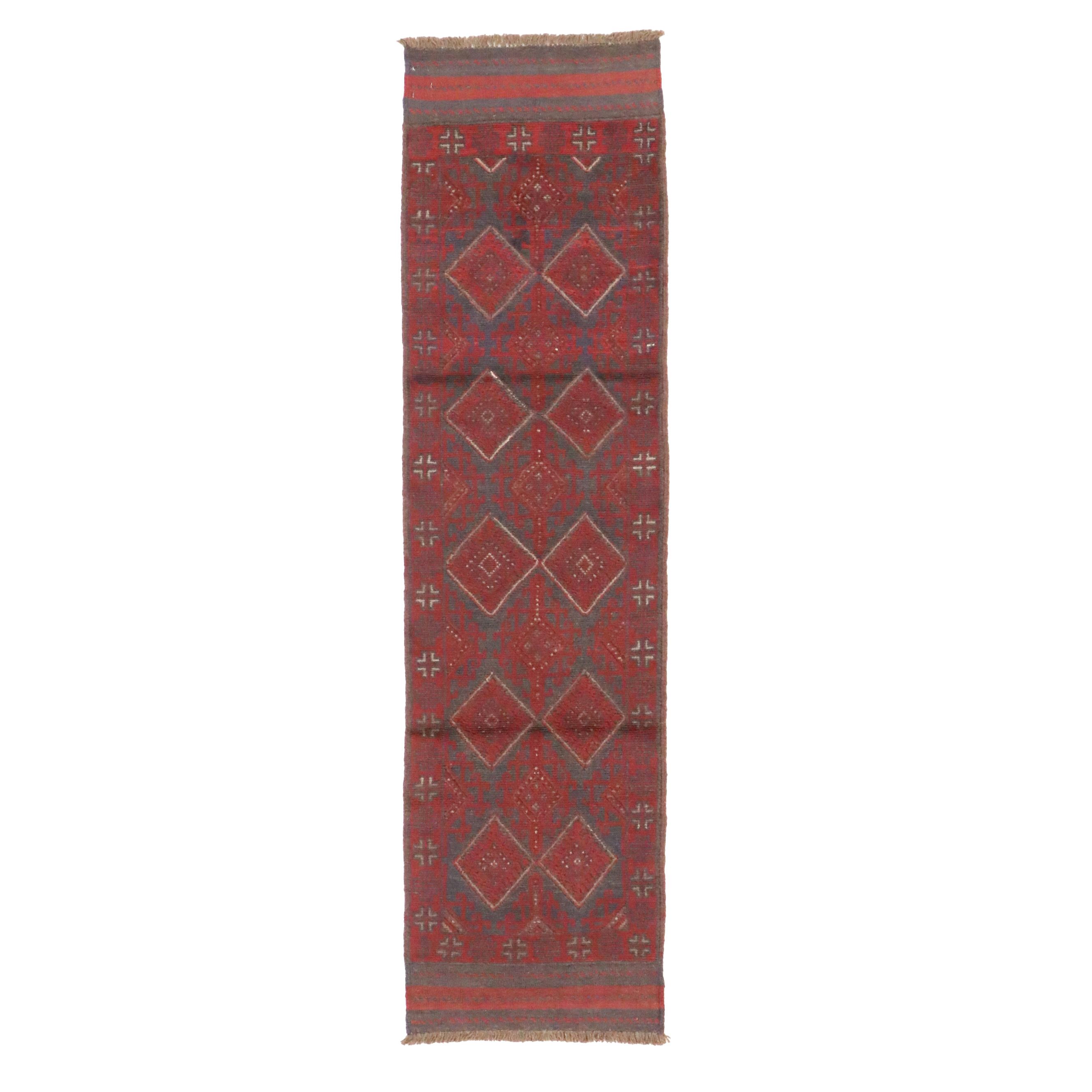 2'2 x 8' Hand-Knotted Afghan Mashwani Carpet Runner