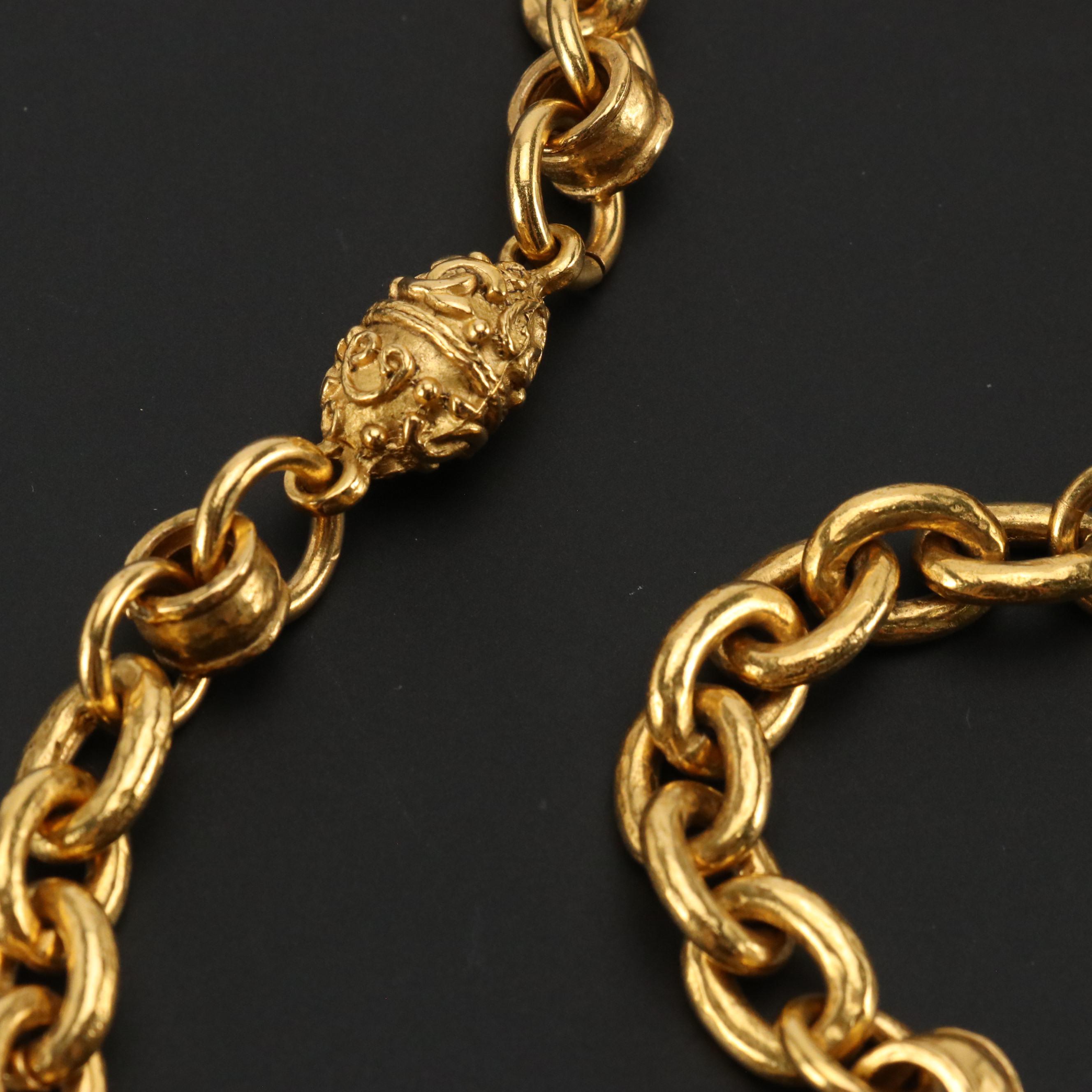 Chanel CC Bead and Link Chain Necklace