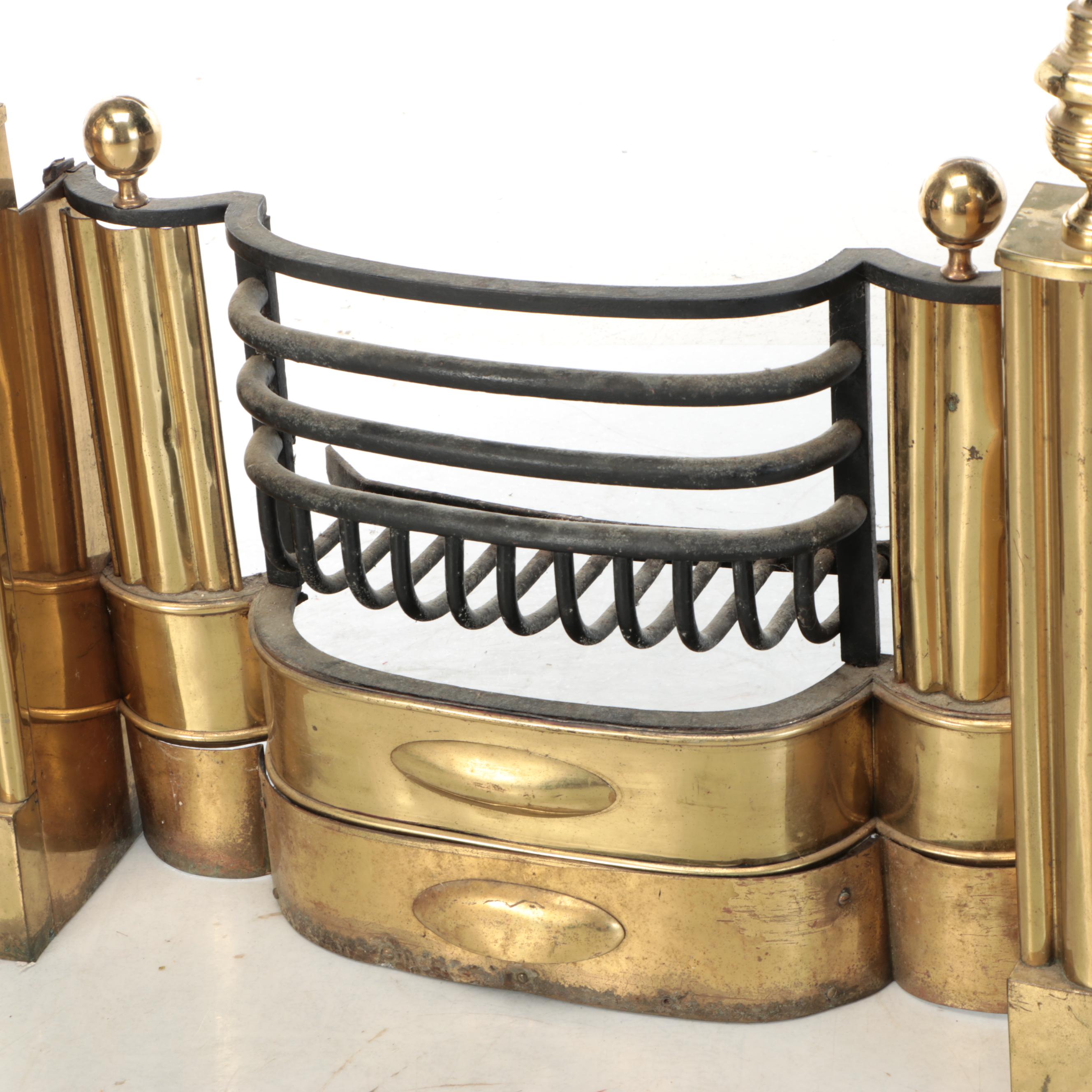 Brass Regency Style Fireplace Grate Insert