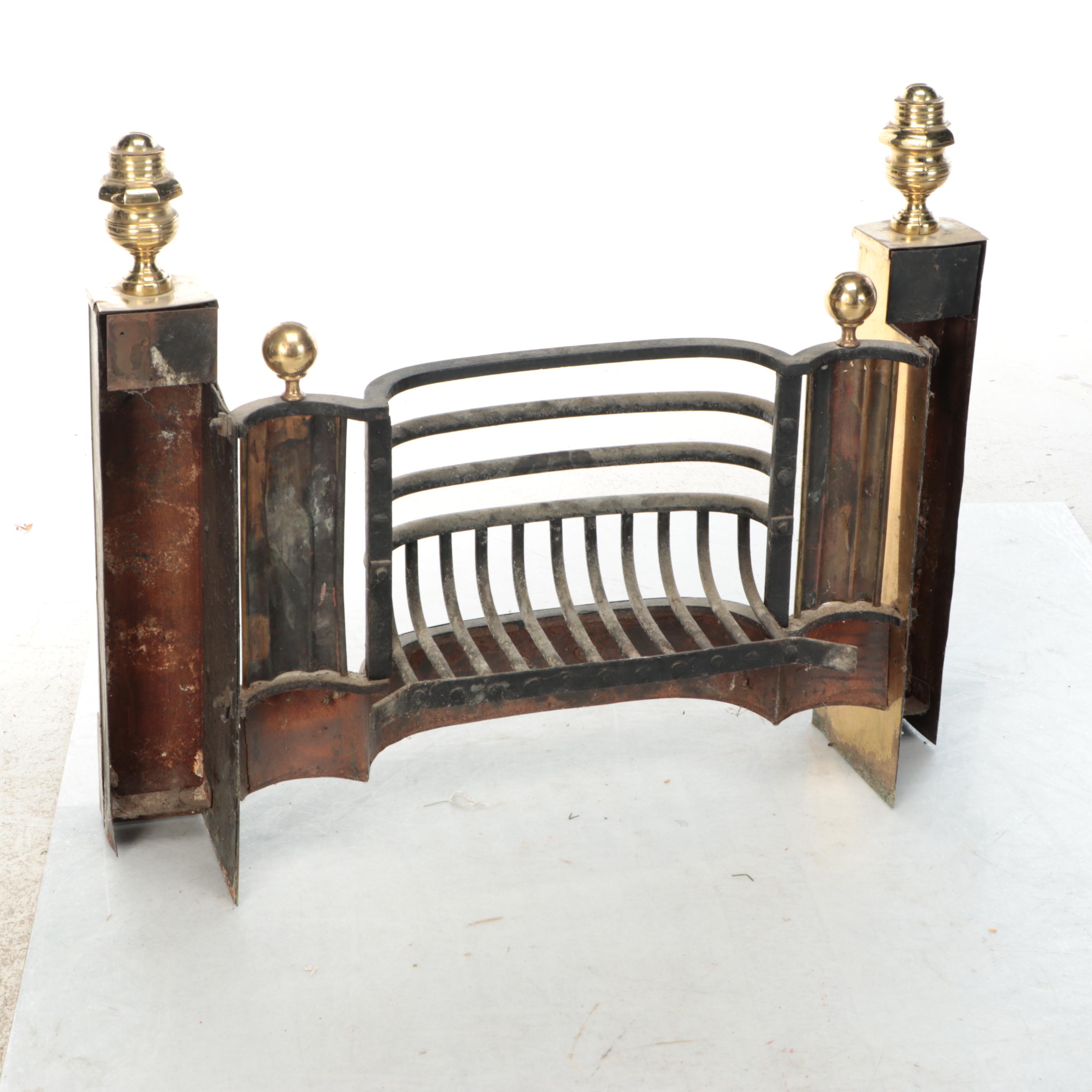 Brass Regency Style Fireplace Grate Insert