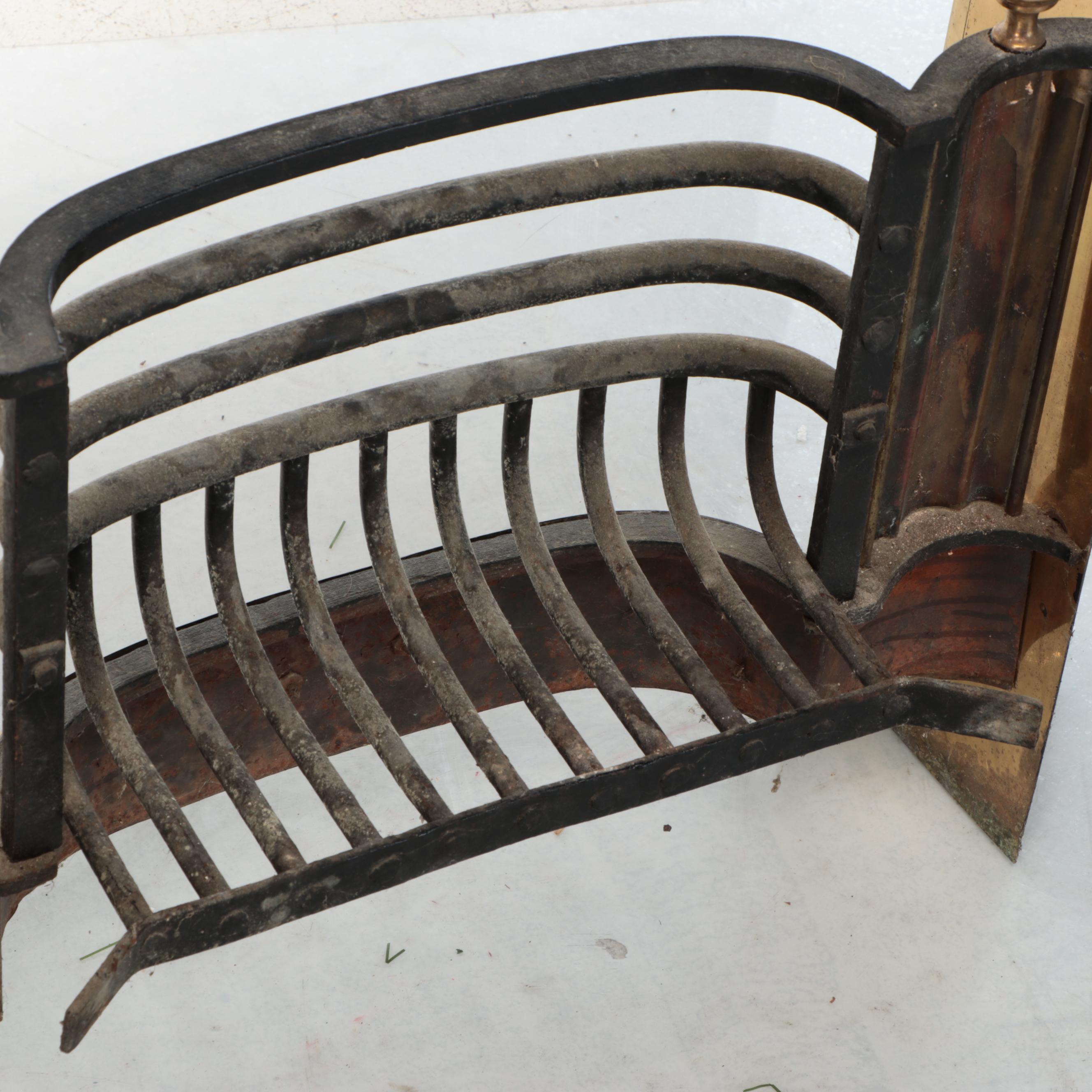 Brass Regency Style Fireplace Grate Insert