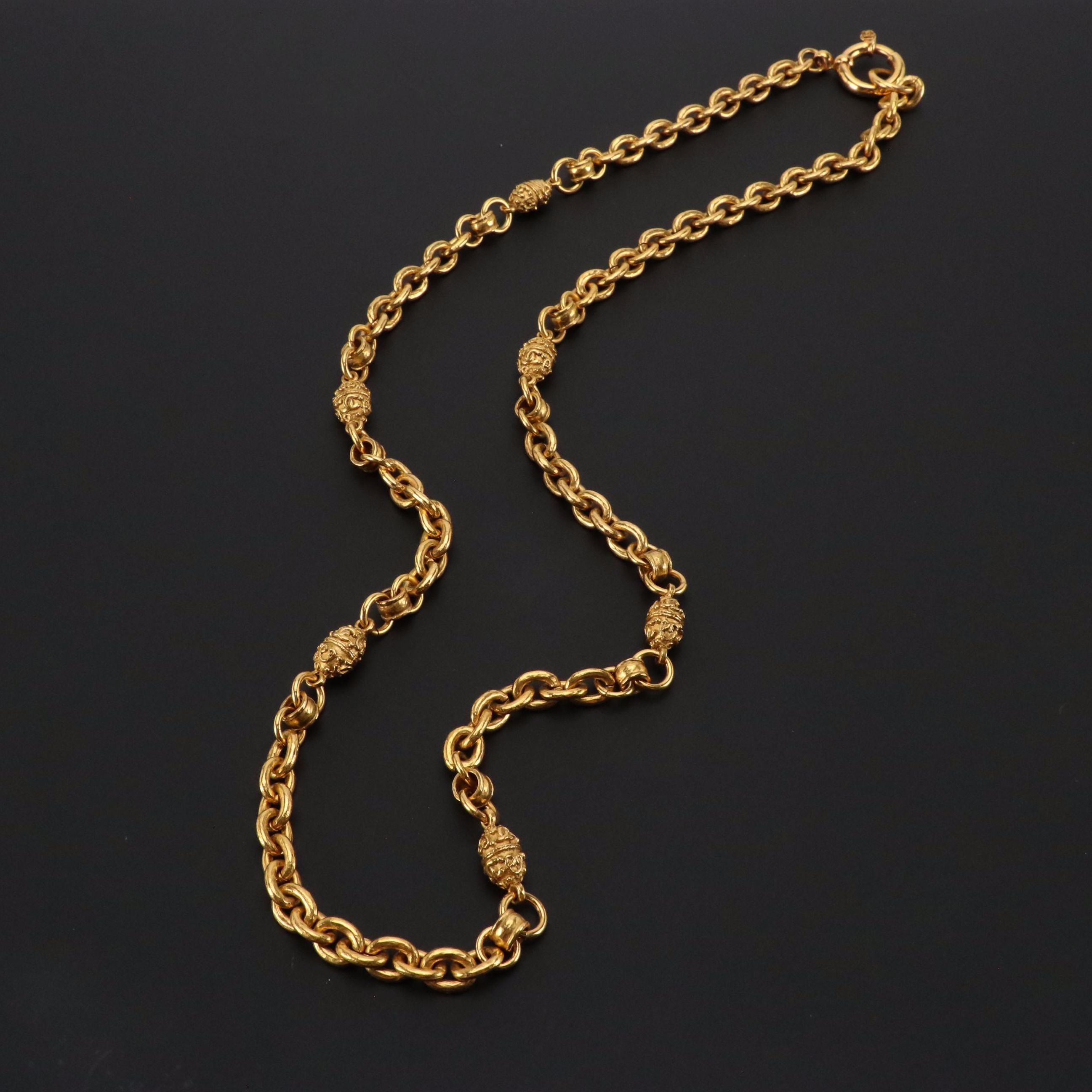 Chanel CC Bead and Link Chain Necklace