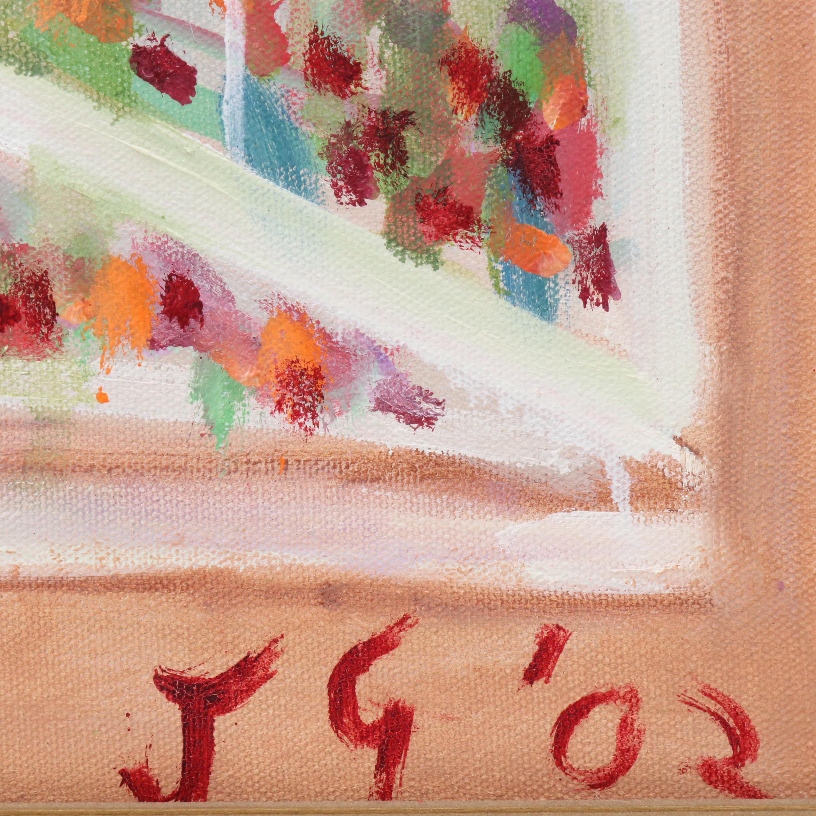 Janice Guttman Garden Landscape Acrylic Painting, 2002