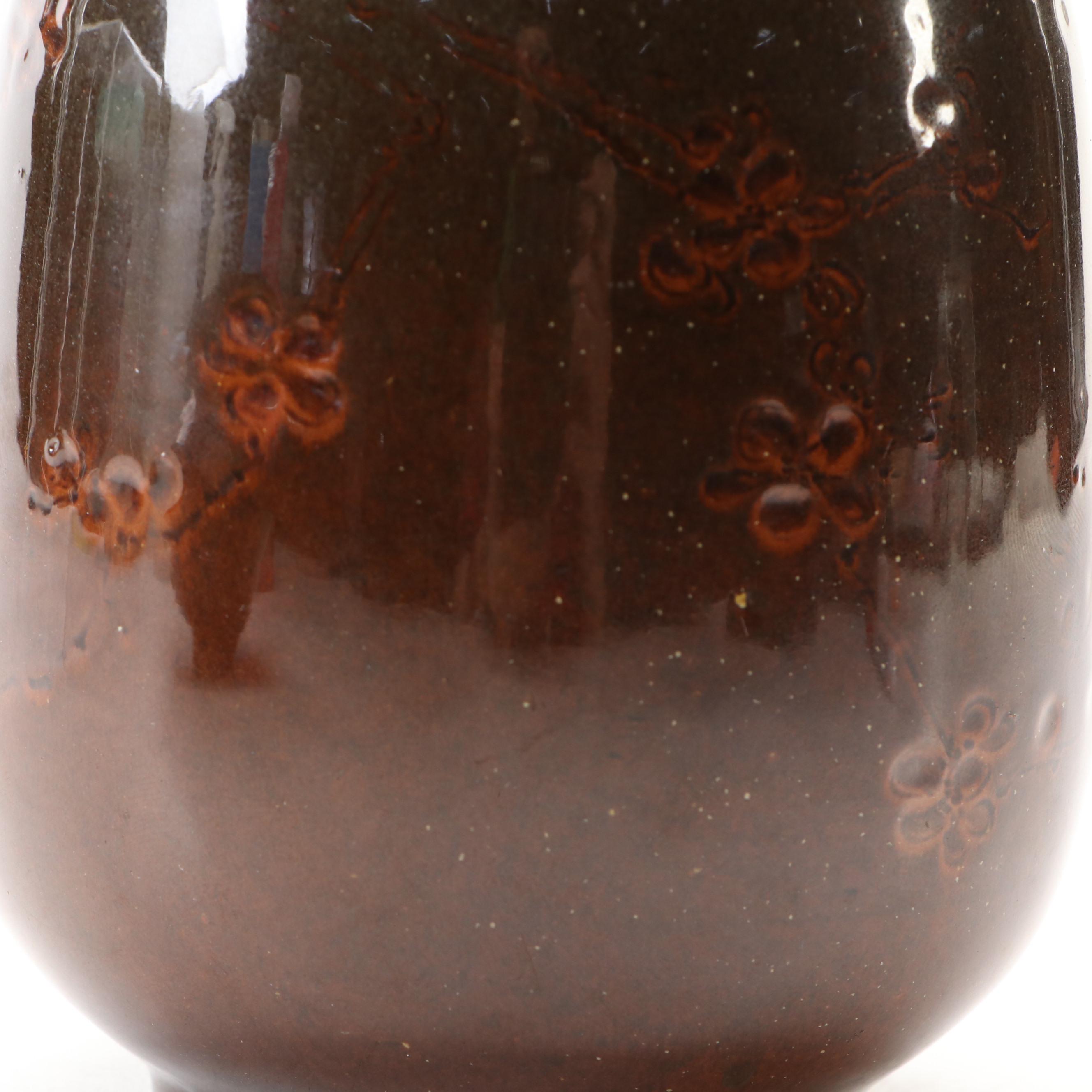 Laura Anne Fry for Rookwood Pottery "Cherry Blossom" Bottle with Other Vase